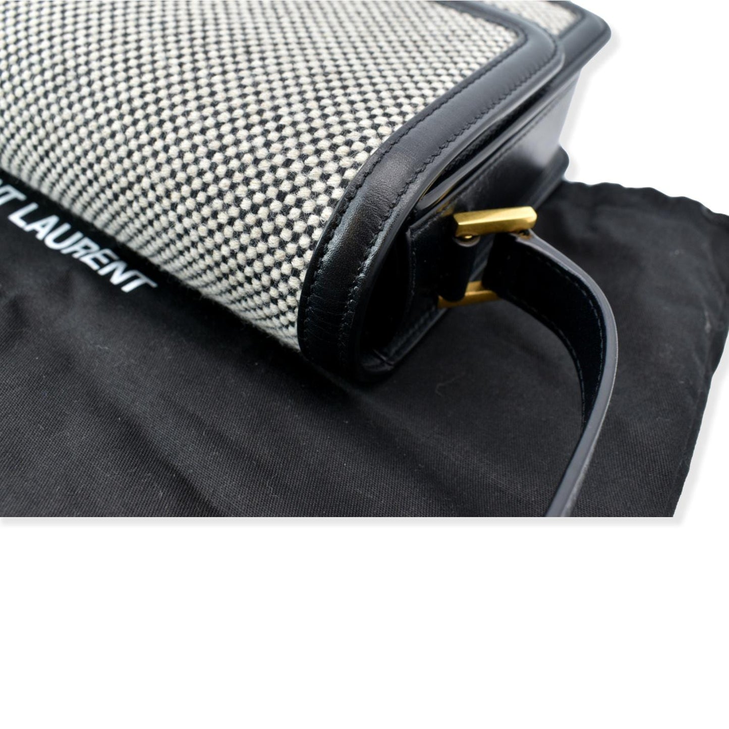 Yves Saint Laurent Solferino Medium Canvas and Leather Shoulder Bag White