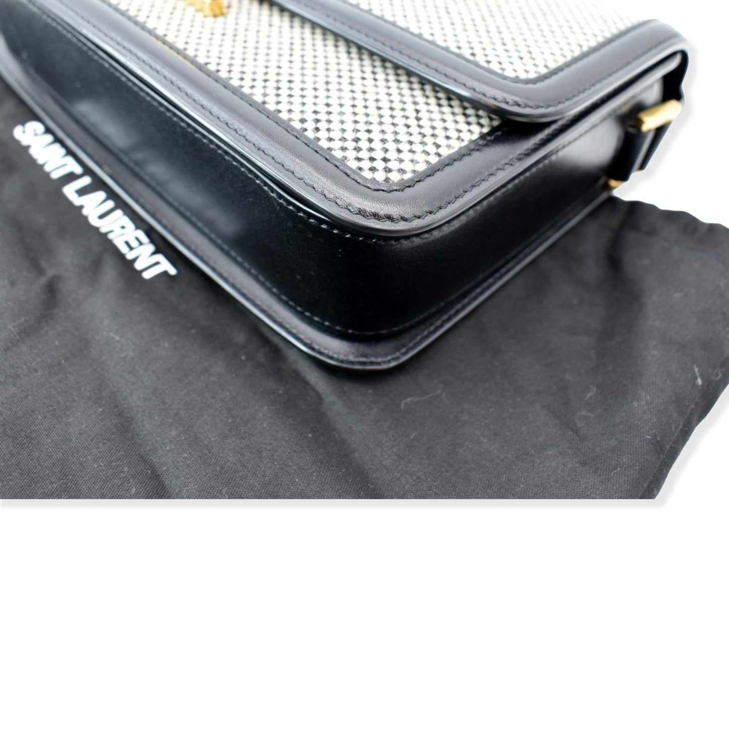 Yves Saint Laurent Solferino Medium Canvas and Leather Shoulder Bag White