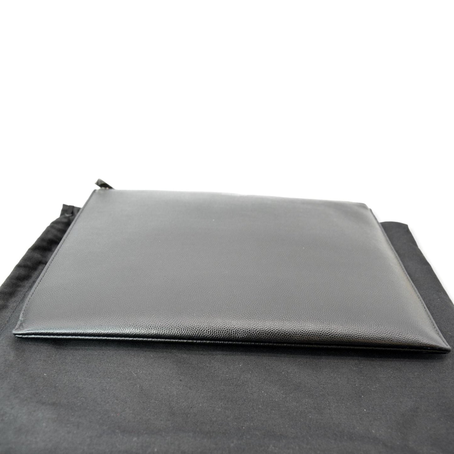 Yves Saint Laurent Grain Leather Pouch Black