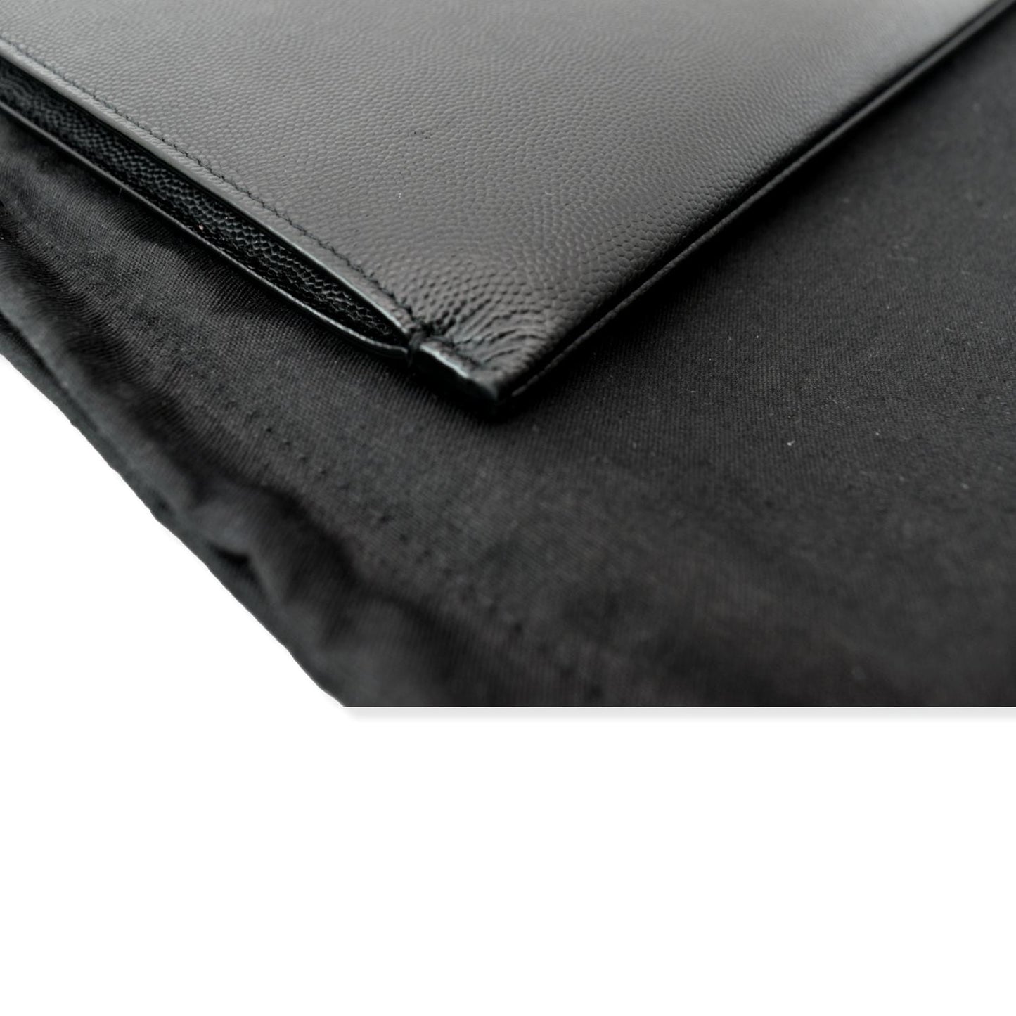 Yves Saint Laurent Grain Leather Pouch Black