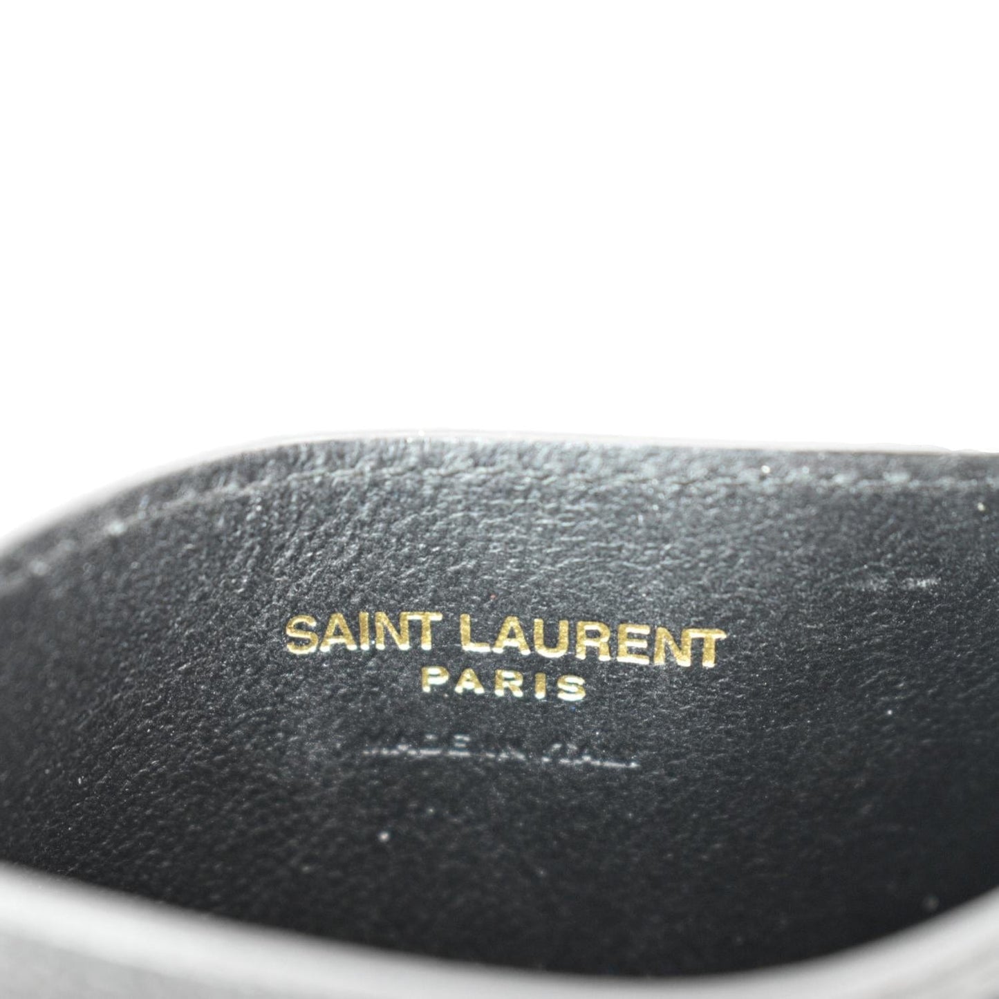 YVES SAINT LAURENT Monogram Grain Leather Card Case Black
