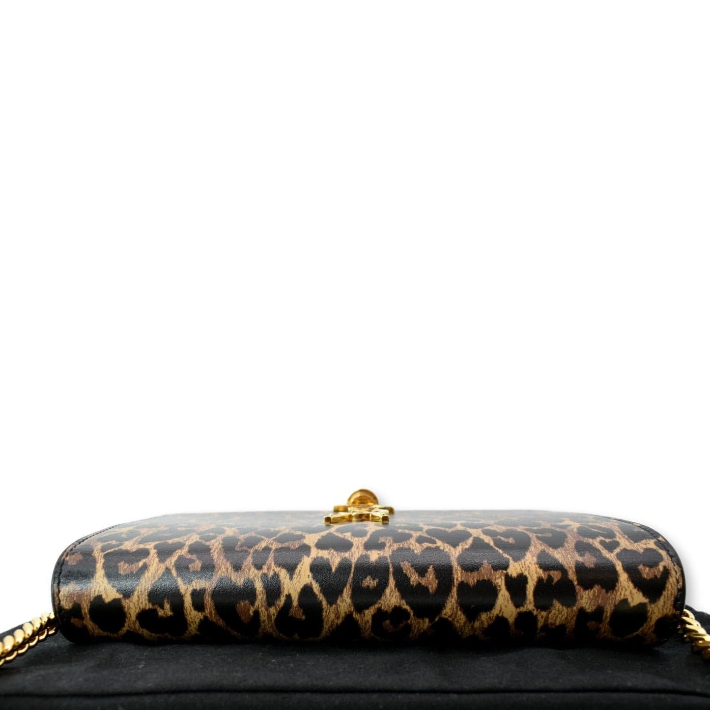 YVES SAINT LAURENT Kate Monogram Leopard Print Shoulder Bag Black - New Year Deals