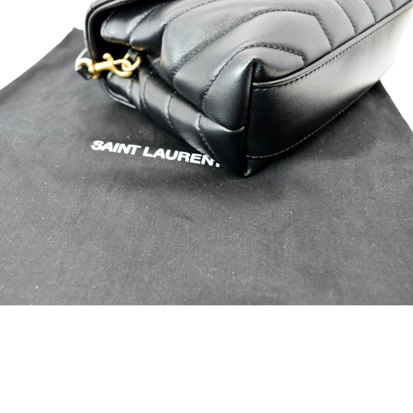 YVES SAINT LAURENT Loulou Toy Matelasse Leather Crossbody Bag Black
