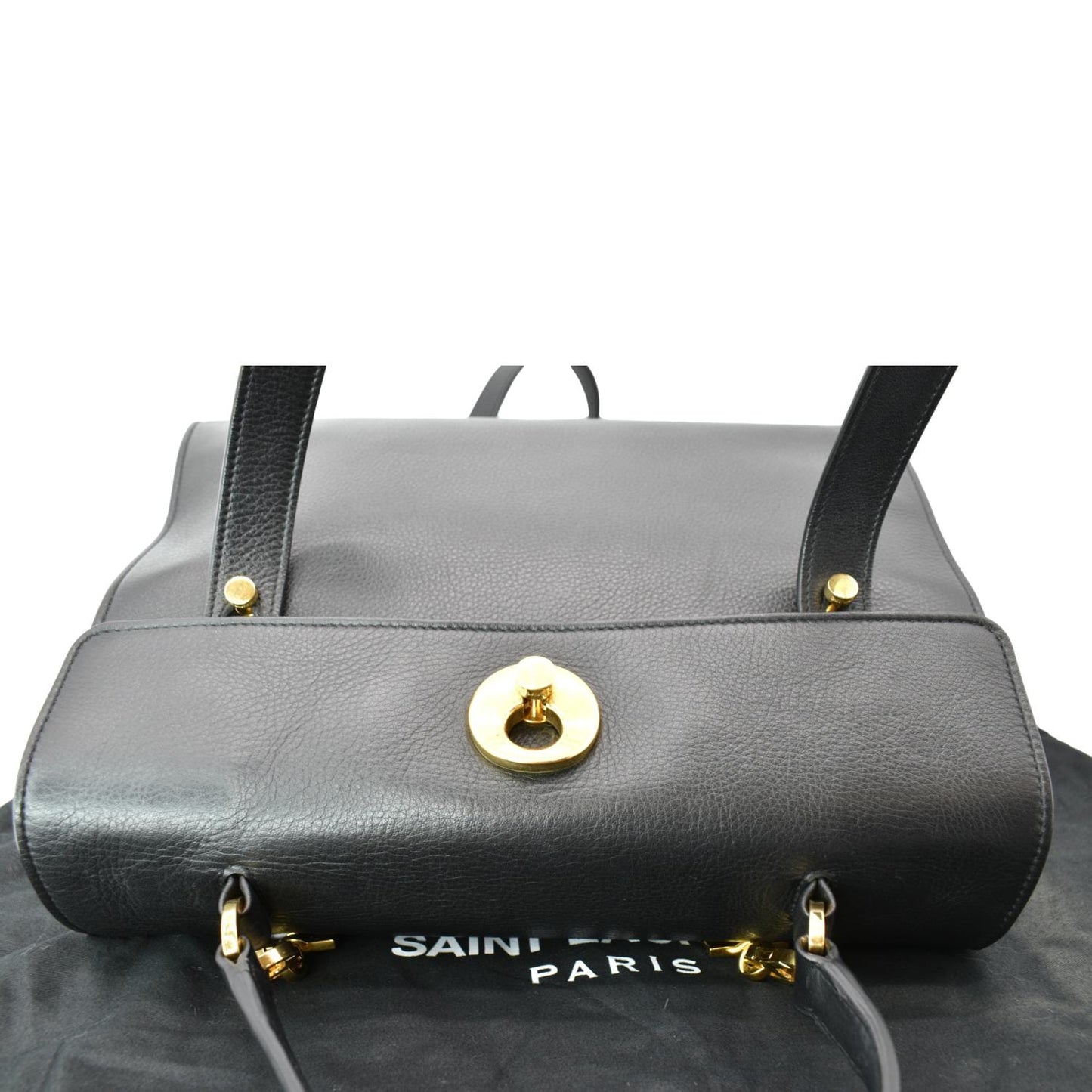 YVES SAINT LAURENT Muse Two Medium Calfskin Satchel Shoulder Bag Black