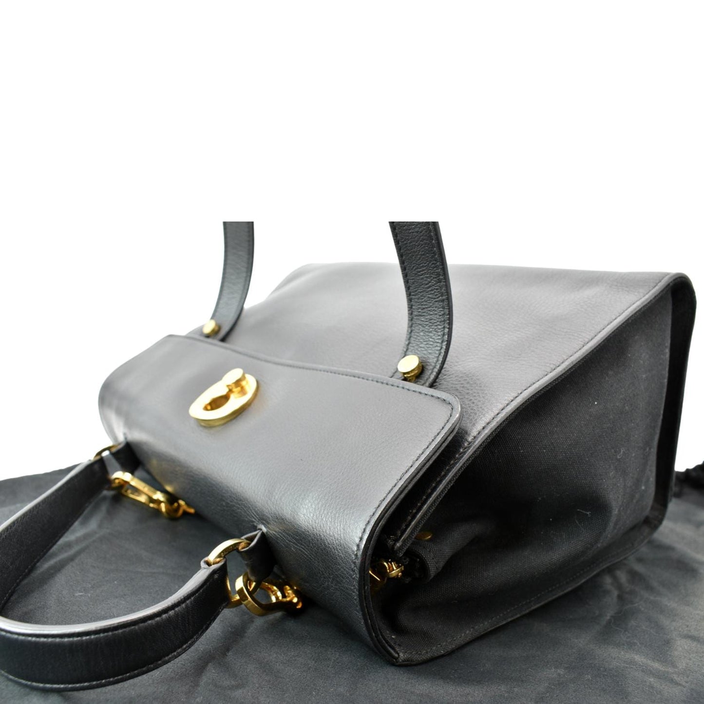 YVES SAINT LAURENT Muse Two Medium Calfskin Satchel Shoulder Bag Black