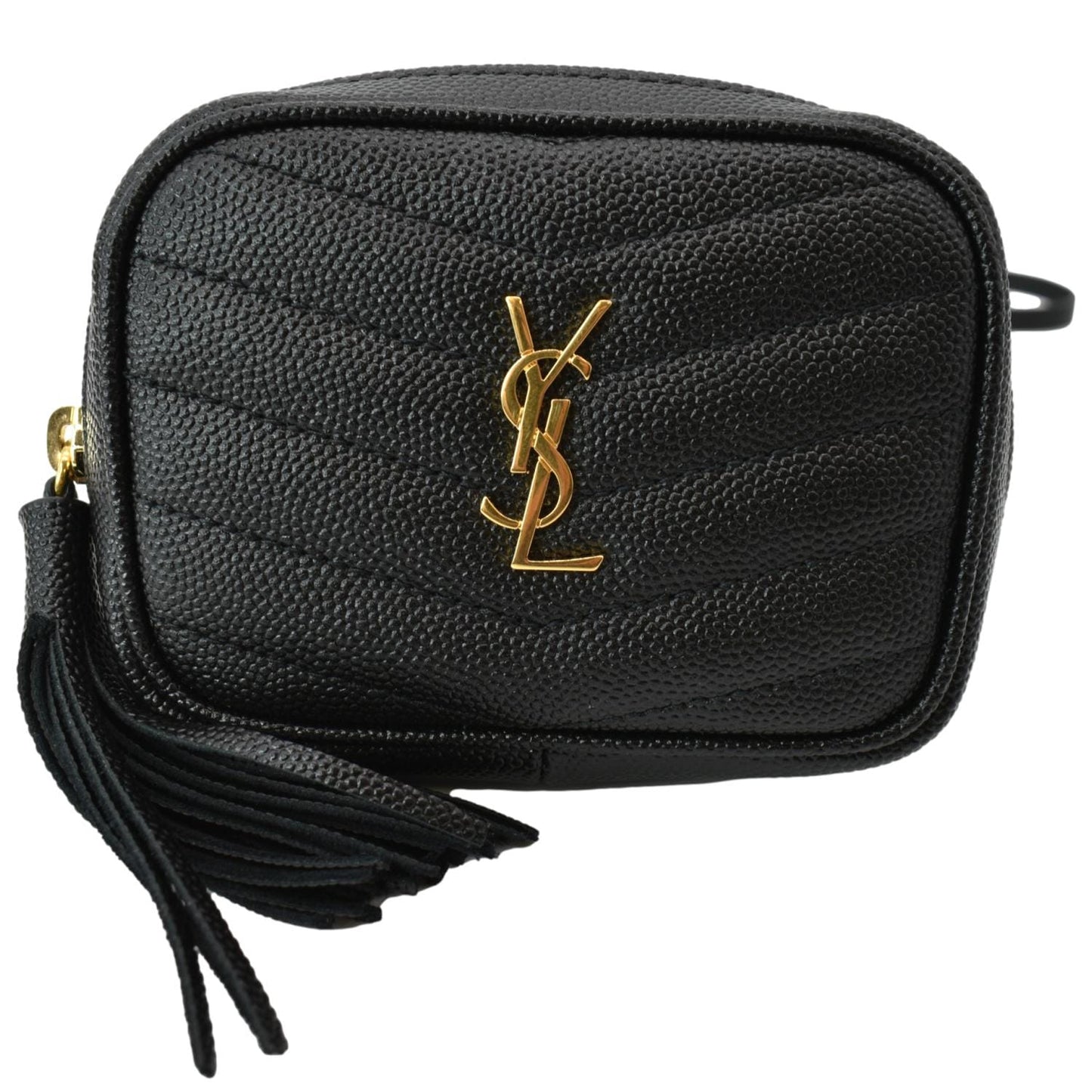 YVES SAINT LAURENT Lou Leather Crossbody Bag Black