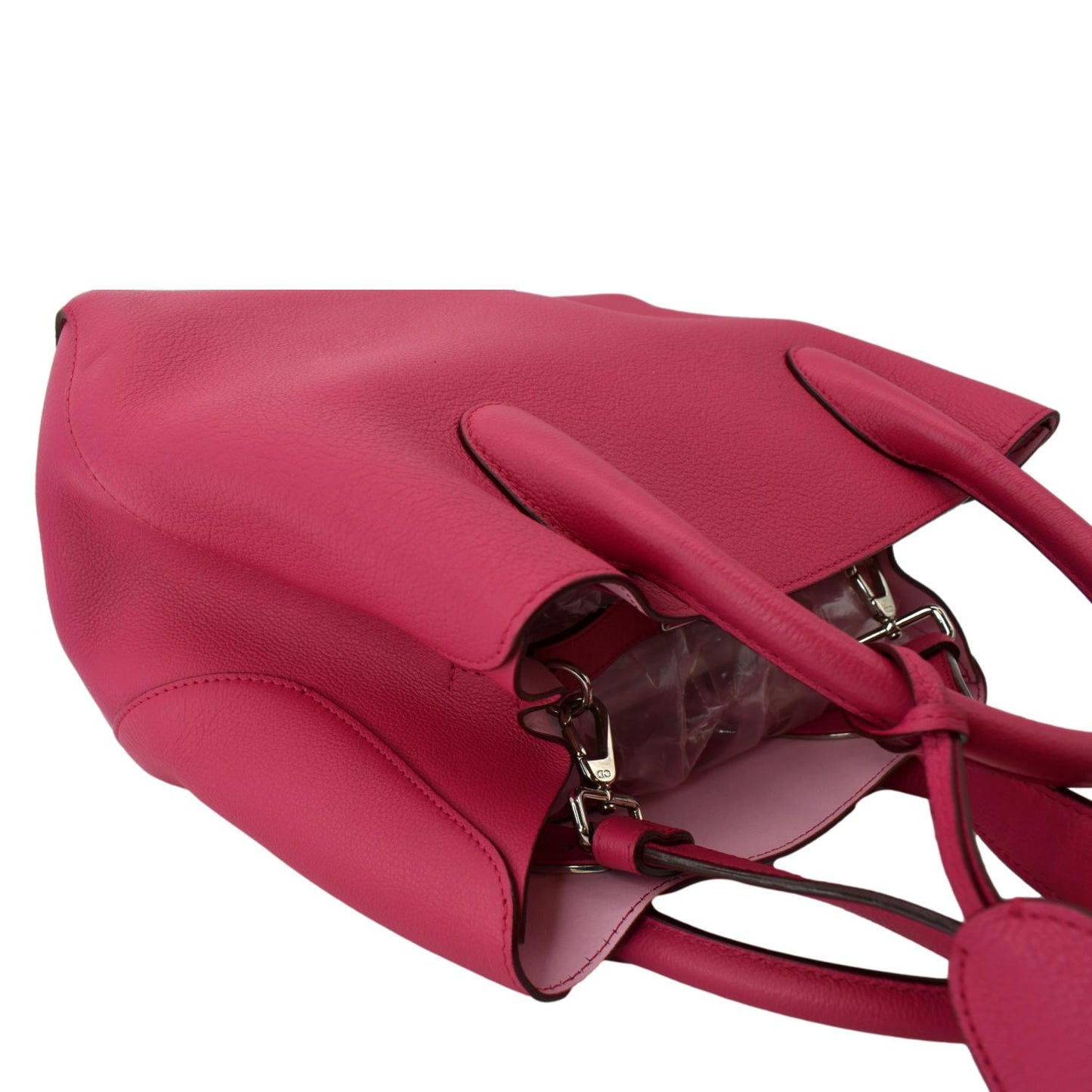 CHRISTIAN DIOR Open Bar Grained Leather Tote Bag Pink