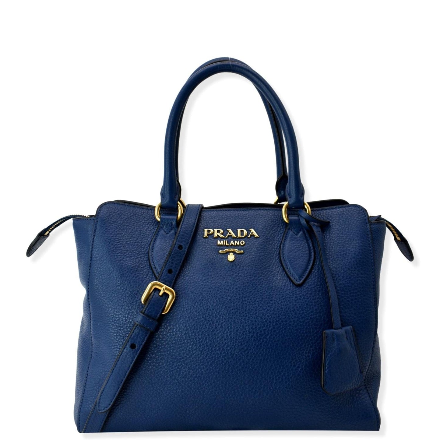 PRADA 2way Leather Tote Shoulder Bag Blue 1BA205 - 10% Off