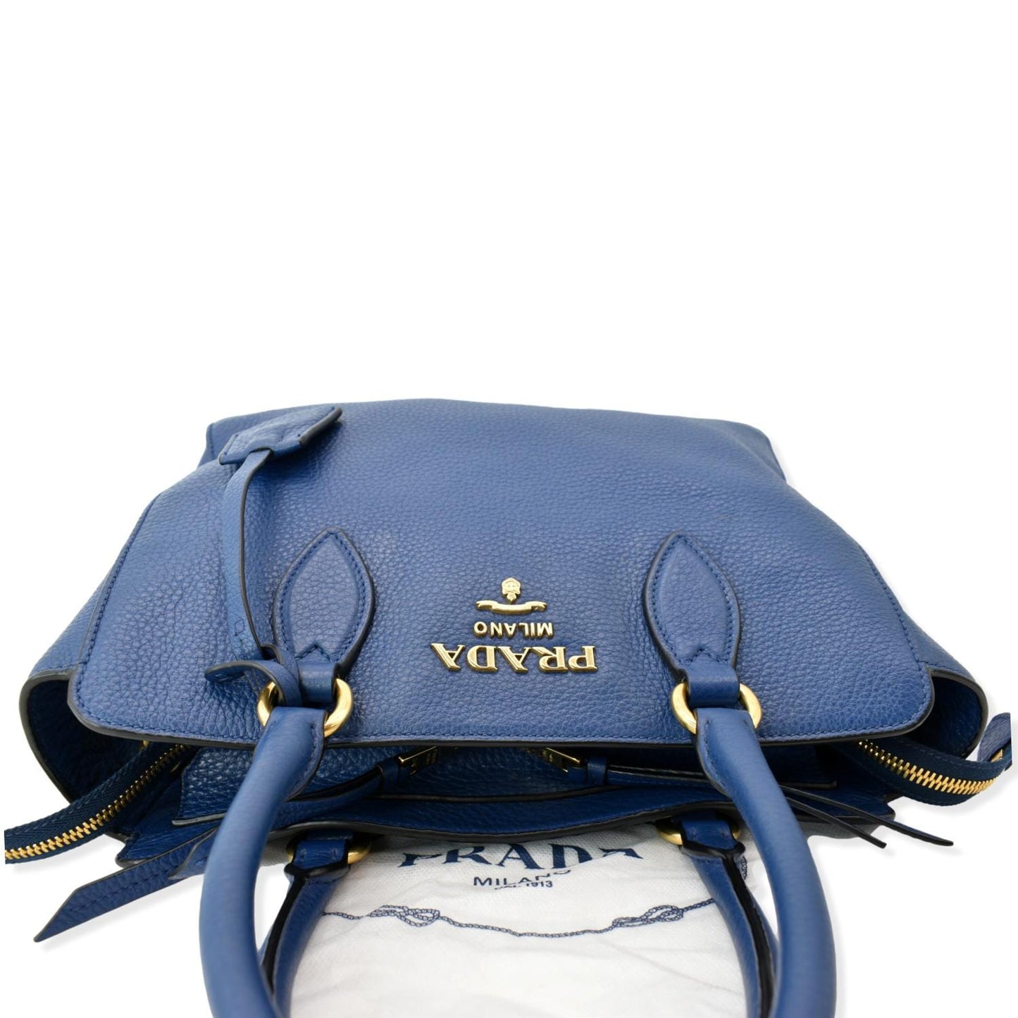 PRADA 2way Leather Tote Shoulder Bag Blue 1BA205 - 10% Off