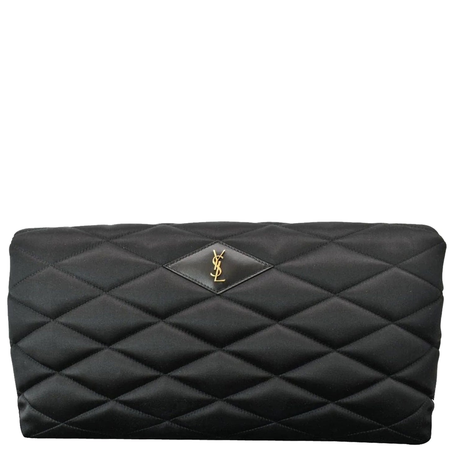 YVES SAINT LAURENT Sade Large Satin Clutch Black