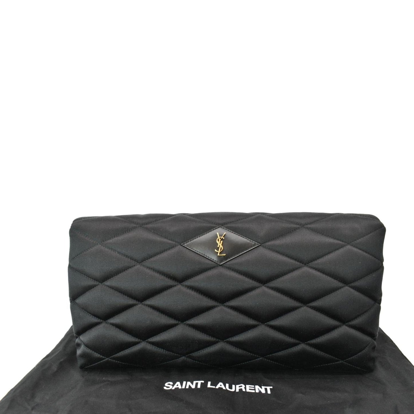 YVES SAINT LAURENT Sade Large Satin Clutch Black