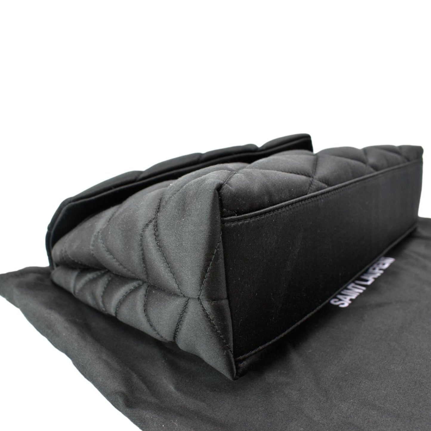 YVES SAINT LAURENT Sade Large Satin Clutch Black