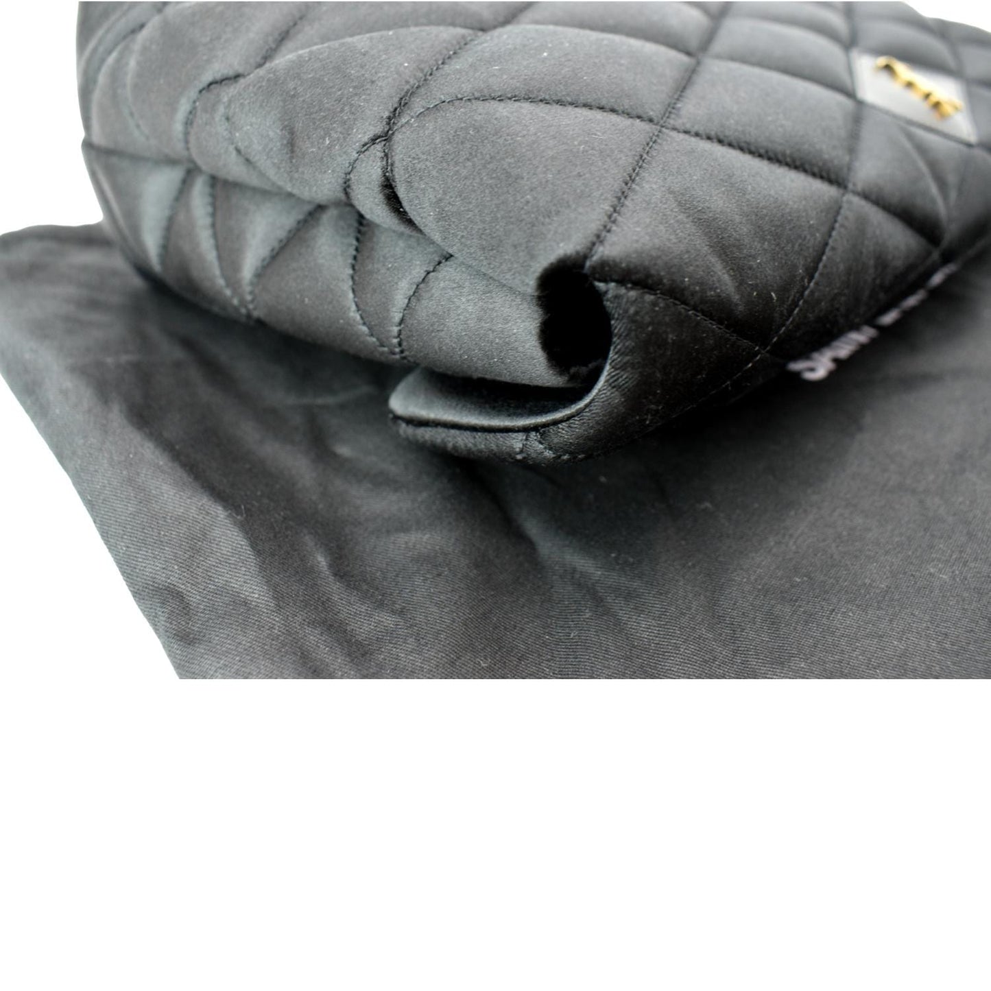 YVES SAINT LAURENT Sade Large Satin Clutch Black