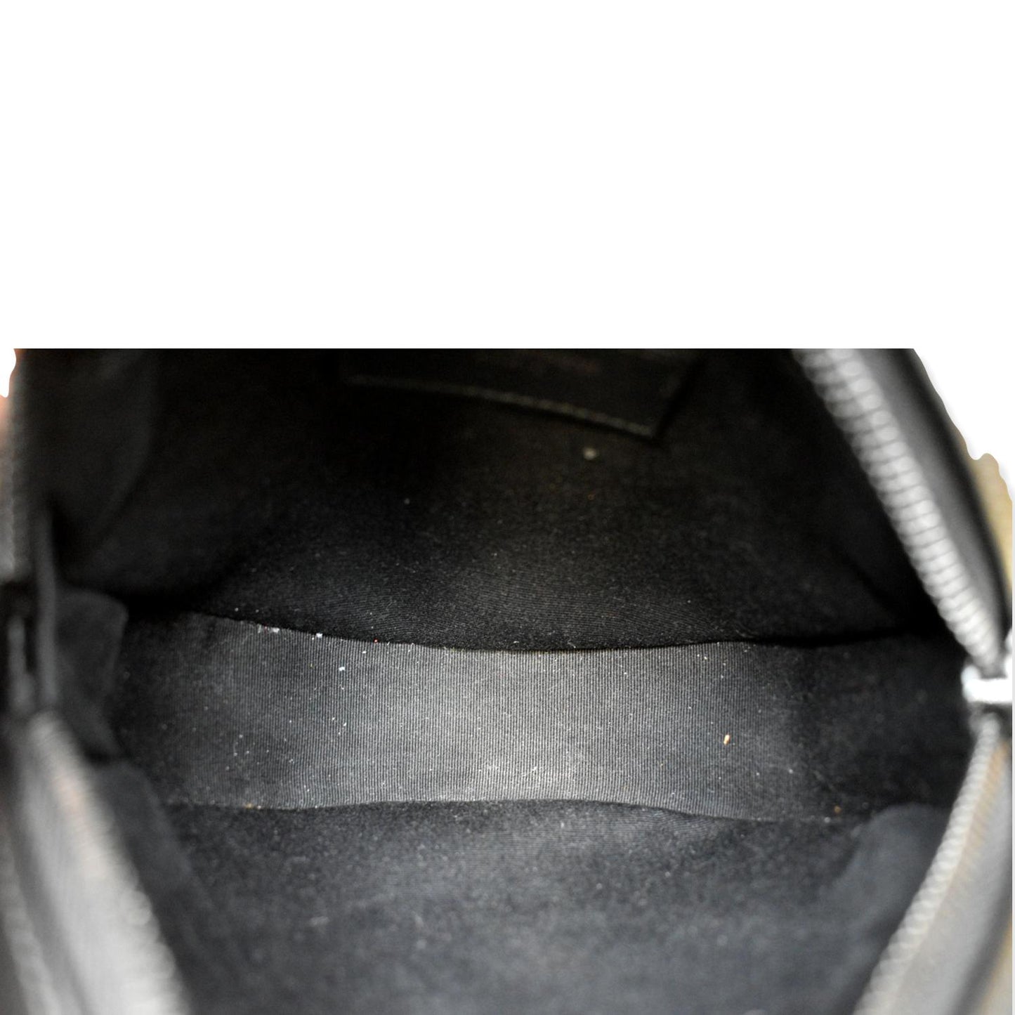 YVES SAINT LAURENT Vinyle Round Chevron Leather Camera Crossbody Bag Black