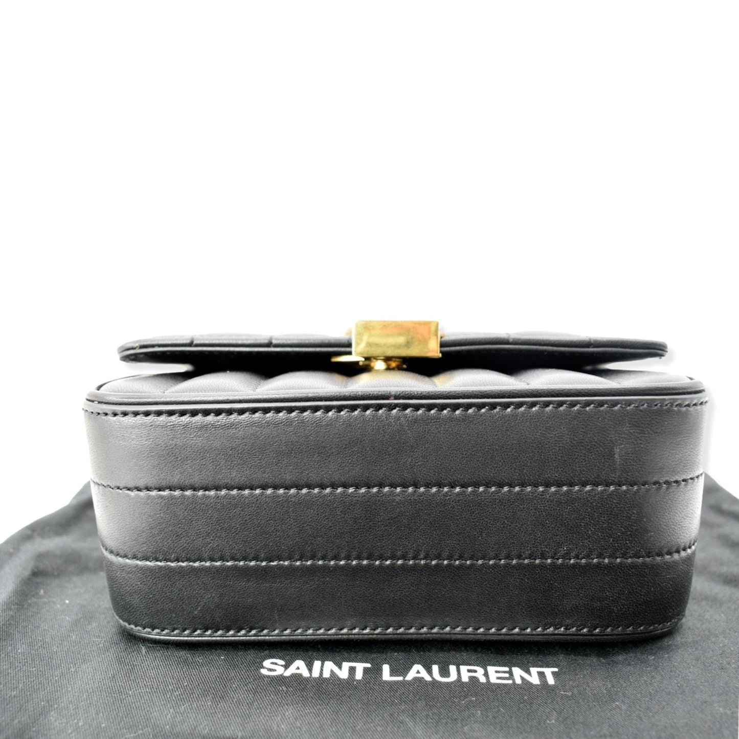 YVES SAINT LAURENT Vicky Small Monogram Leather Chain Crossbody Bag Black