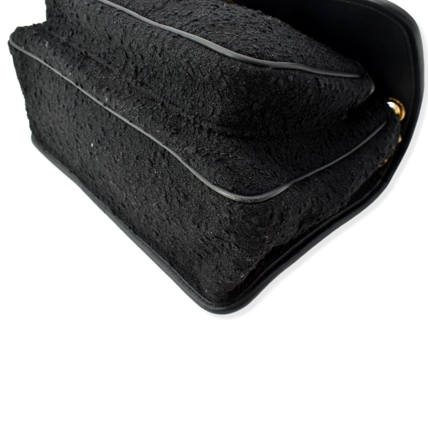 YVES SAINT LAURENT Niki Medium Tweed Shoulder Bag Black