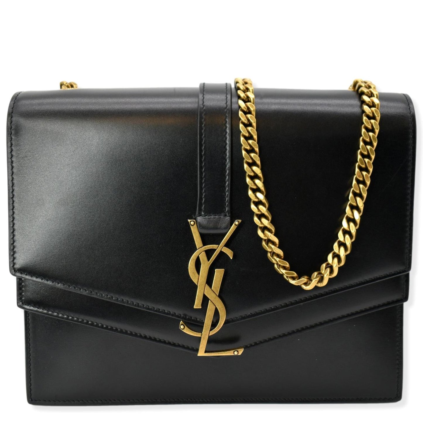 YVES SAINT LAURENT Sulpice Medium Monogram Clasp Shoulder Bag Black