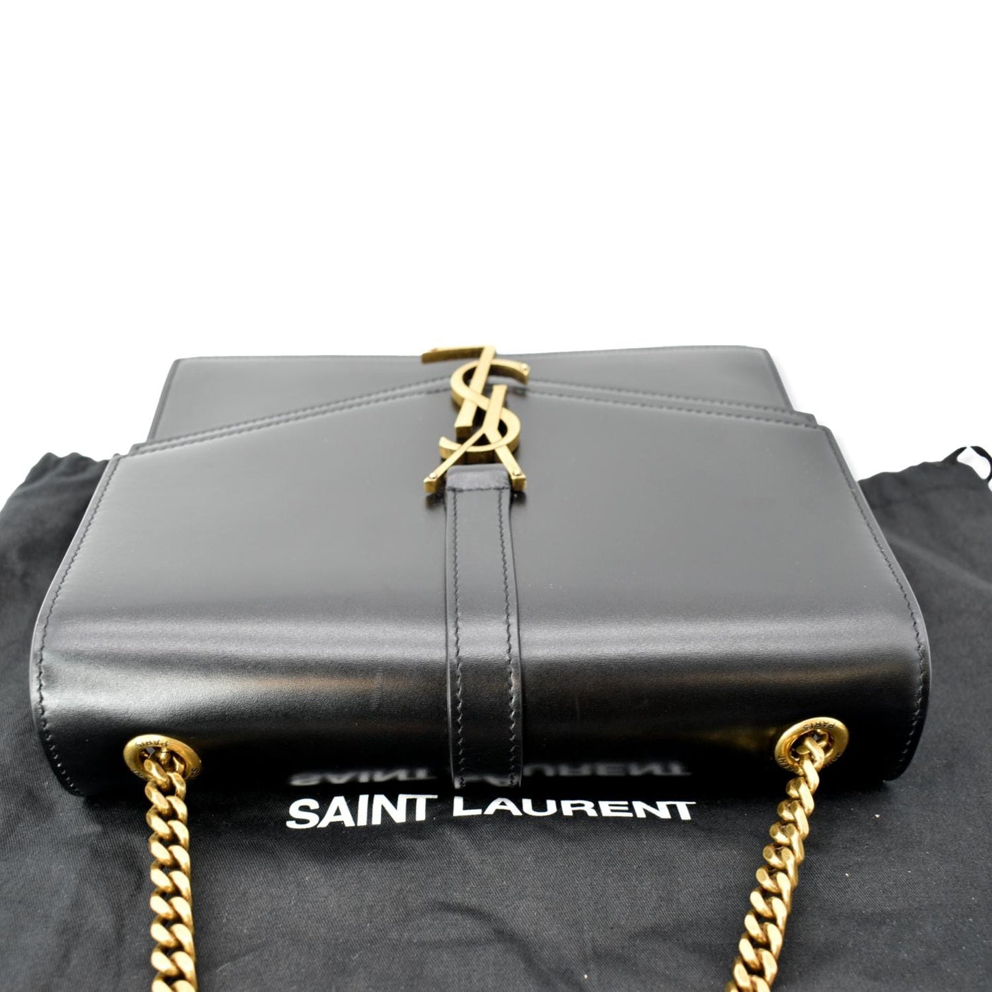 YVES SAINT LAURENT Sulpice Medium Monogram Clasp Shoulder Bag Black