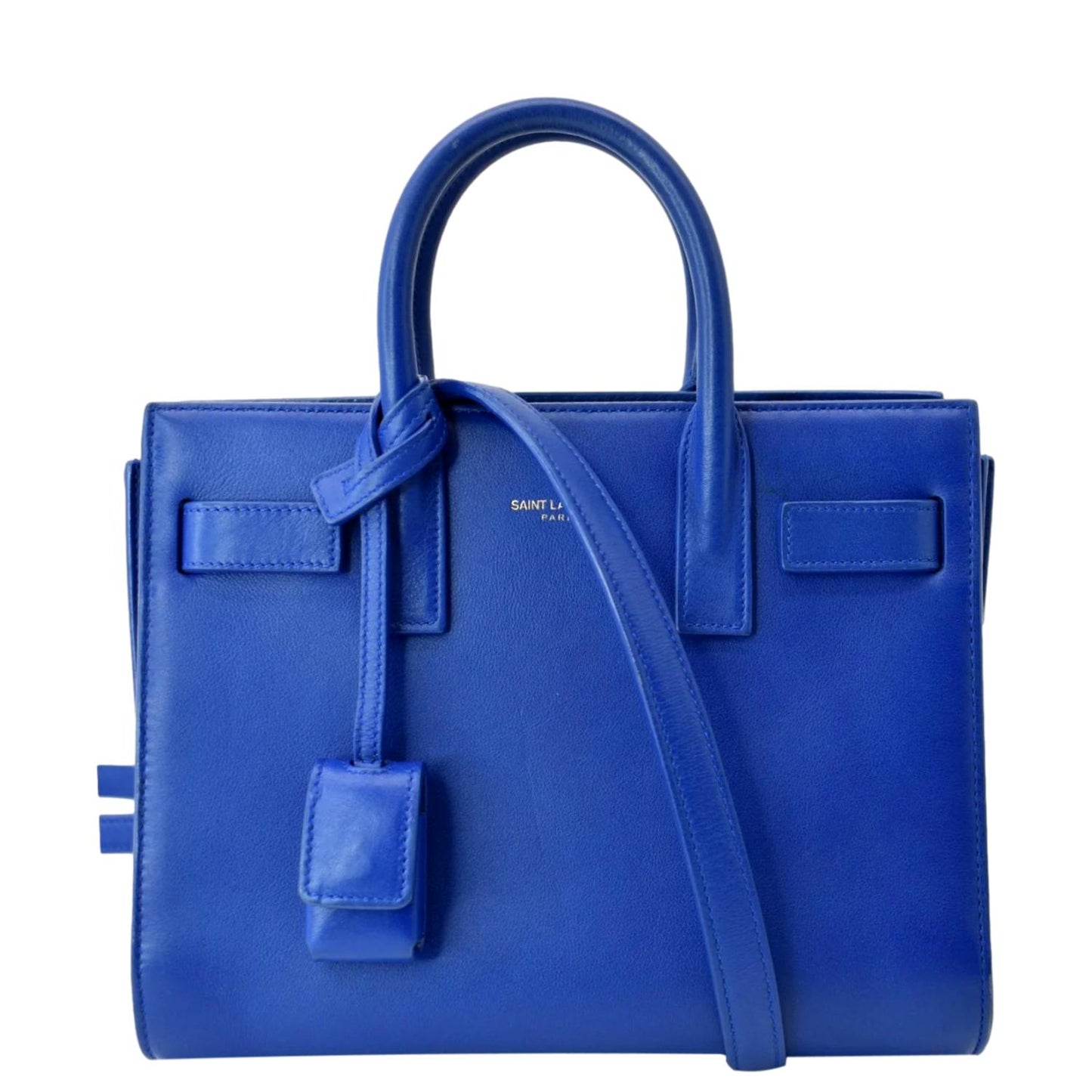 YVES SAINT LAURENT Sac de Jour Leather Shoulder Bag Blue