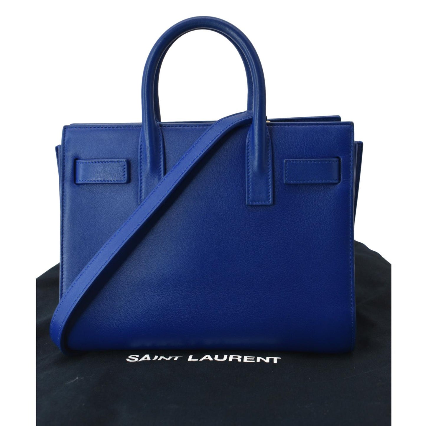 YVES SAINT LAURENT Sac de Jour Leather Shoulder Bag Blue