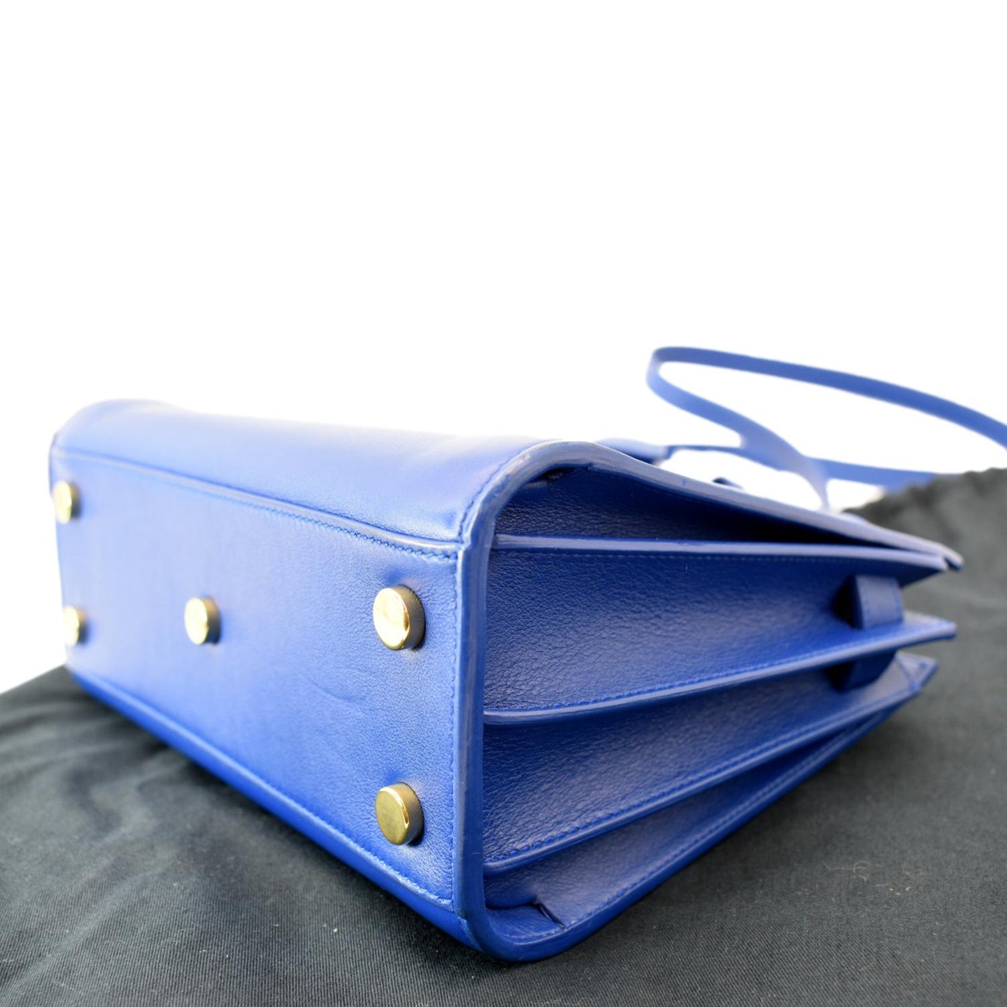 YVES SAINT LAURENT Sac de Jour Leather Shoulder Bag Blue