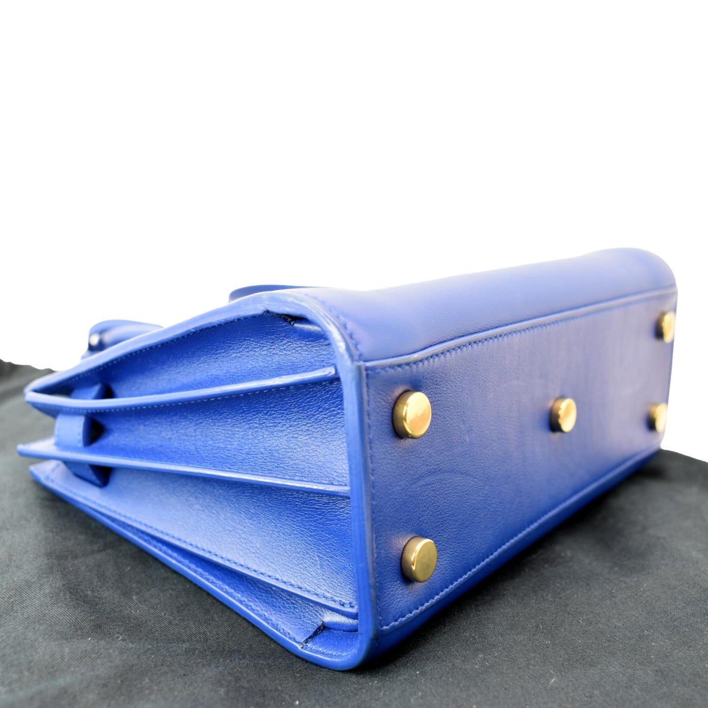 YVES SAINT LAURENT Sac de Jour Leather Shoulder Bag Blue