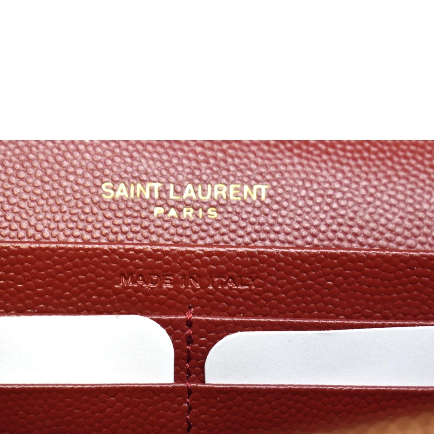 Yves Saint Laurent Embossed Leather Wallet on Chain Shoulder Bag Red