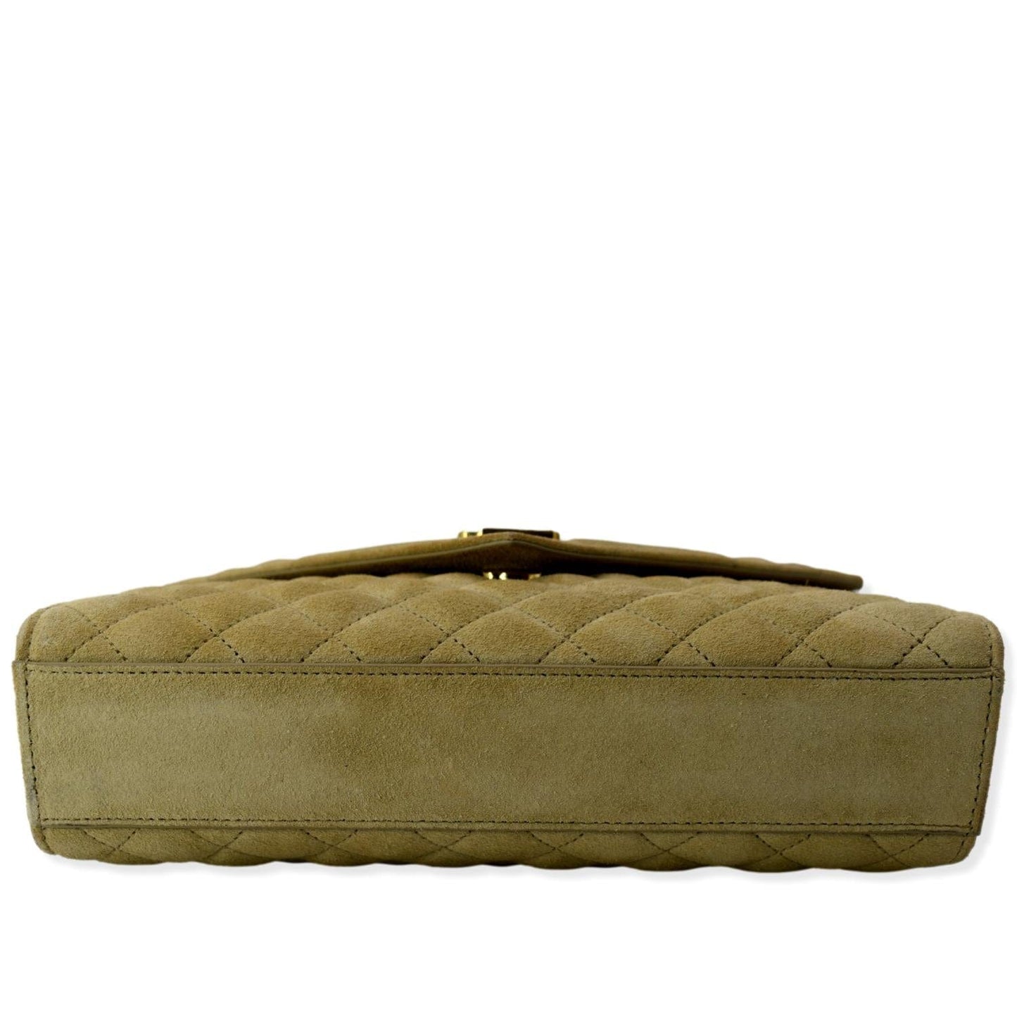 YVES SAINT LAURENT Medium Envelope Matelasse Suede Crossbody Bag Beige