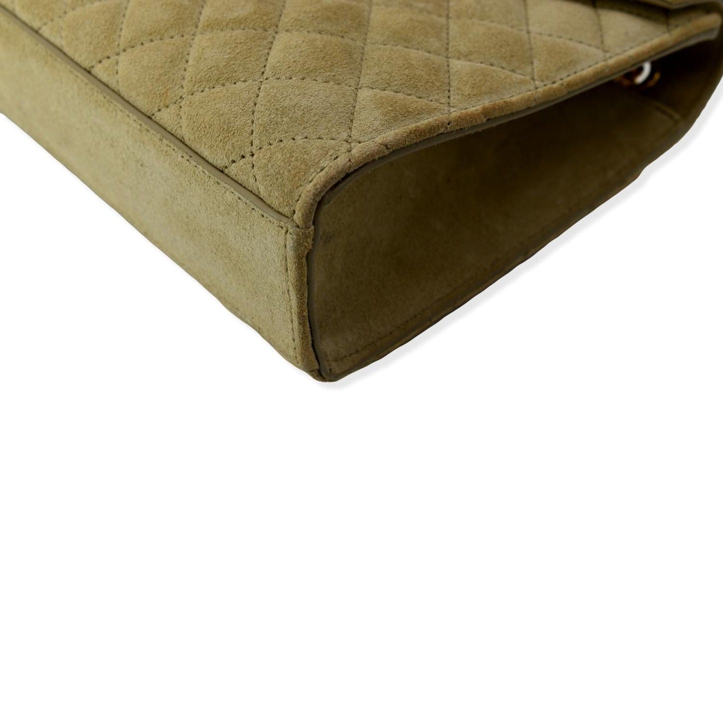 YVES SAINT LAURENT Medium Envelope Matelasse Suede Crossbody Bag Beige