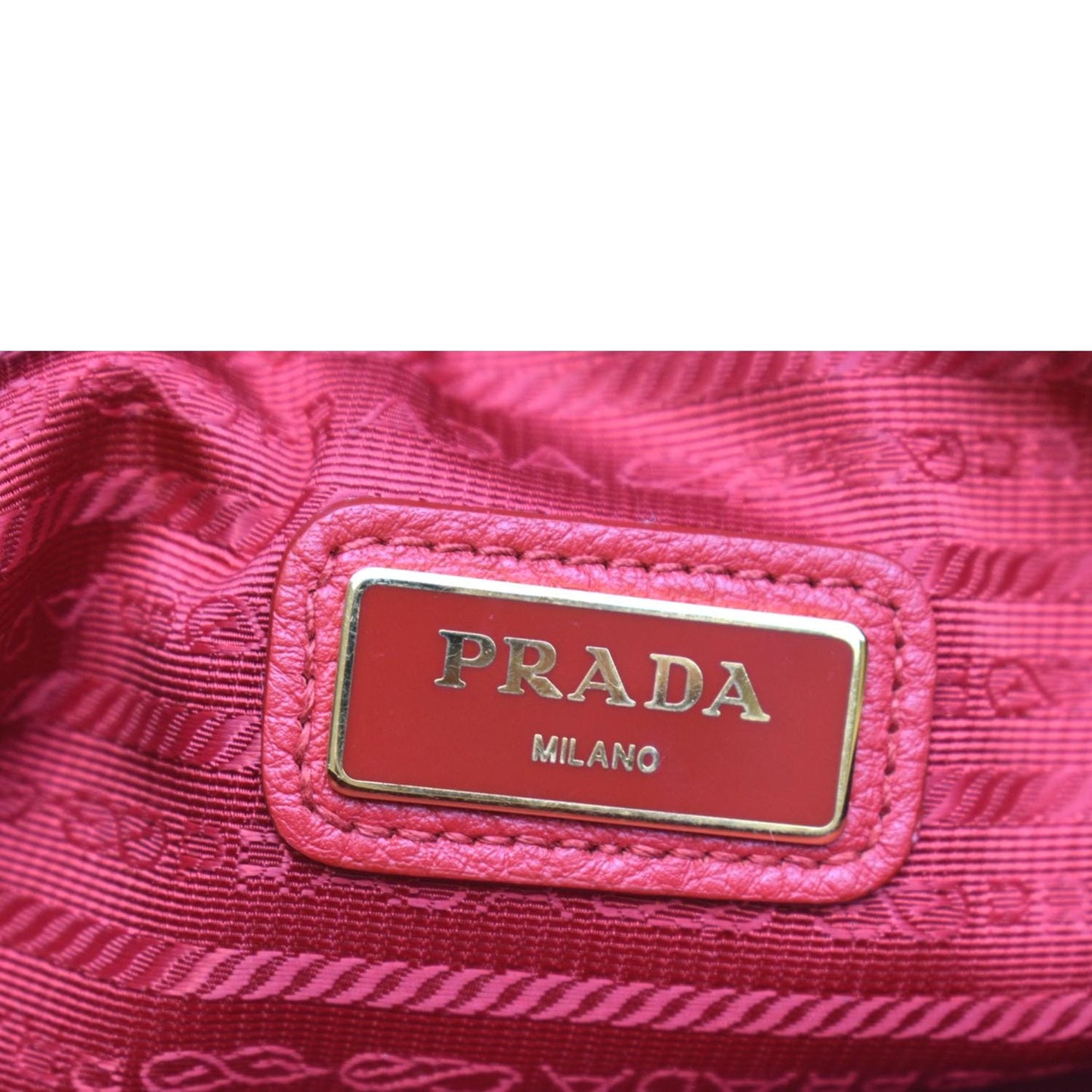 PRADA Double Zip Camera Leather Shoulder Bag Red