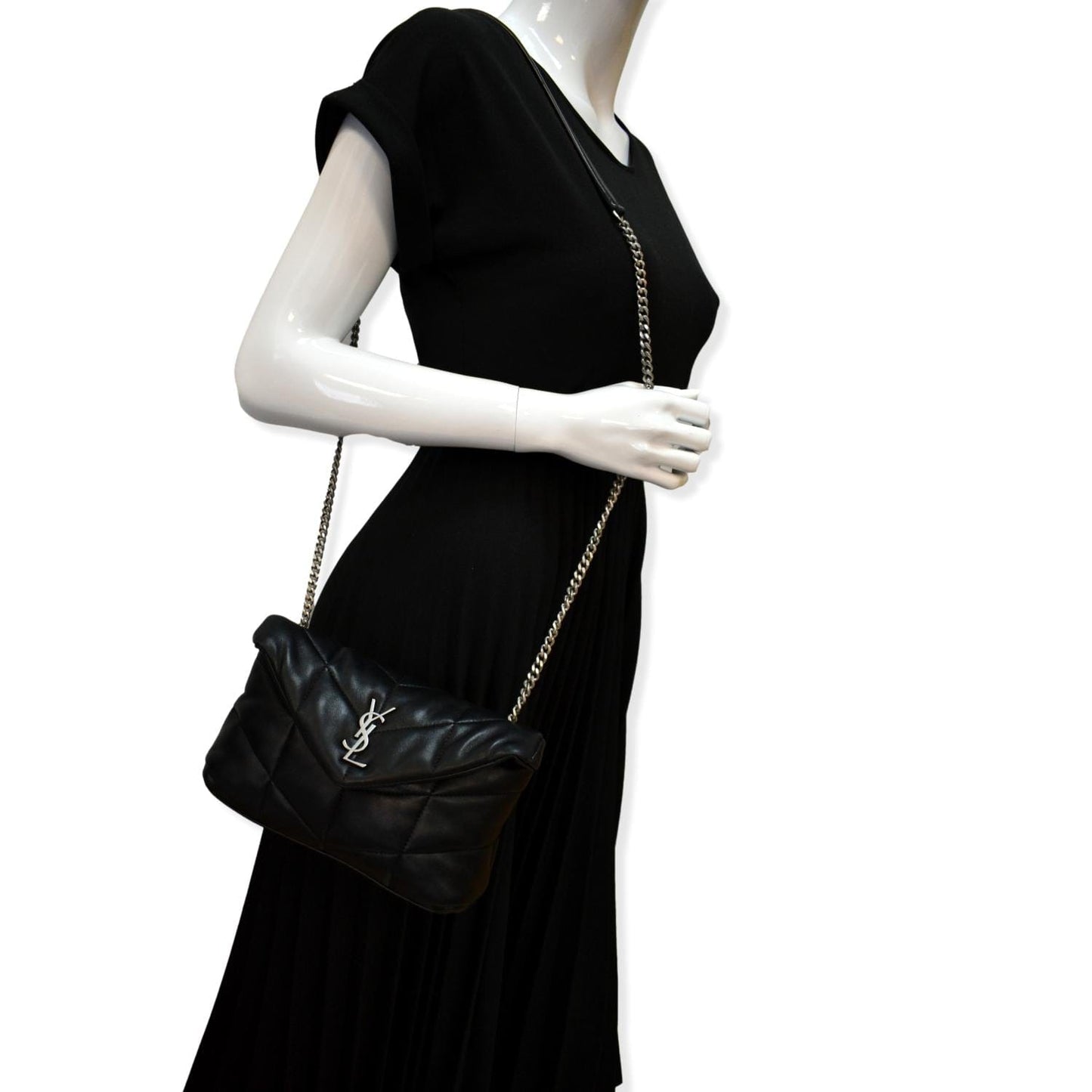 YVES SAINT LAURENT Mini Loulou Puffer Leather Crossbody Bag Black - Hot Deals