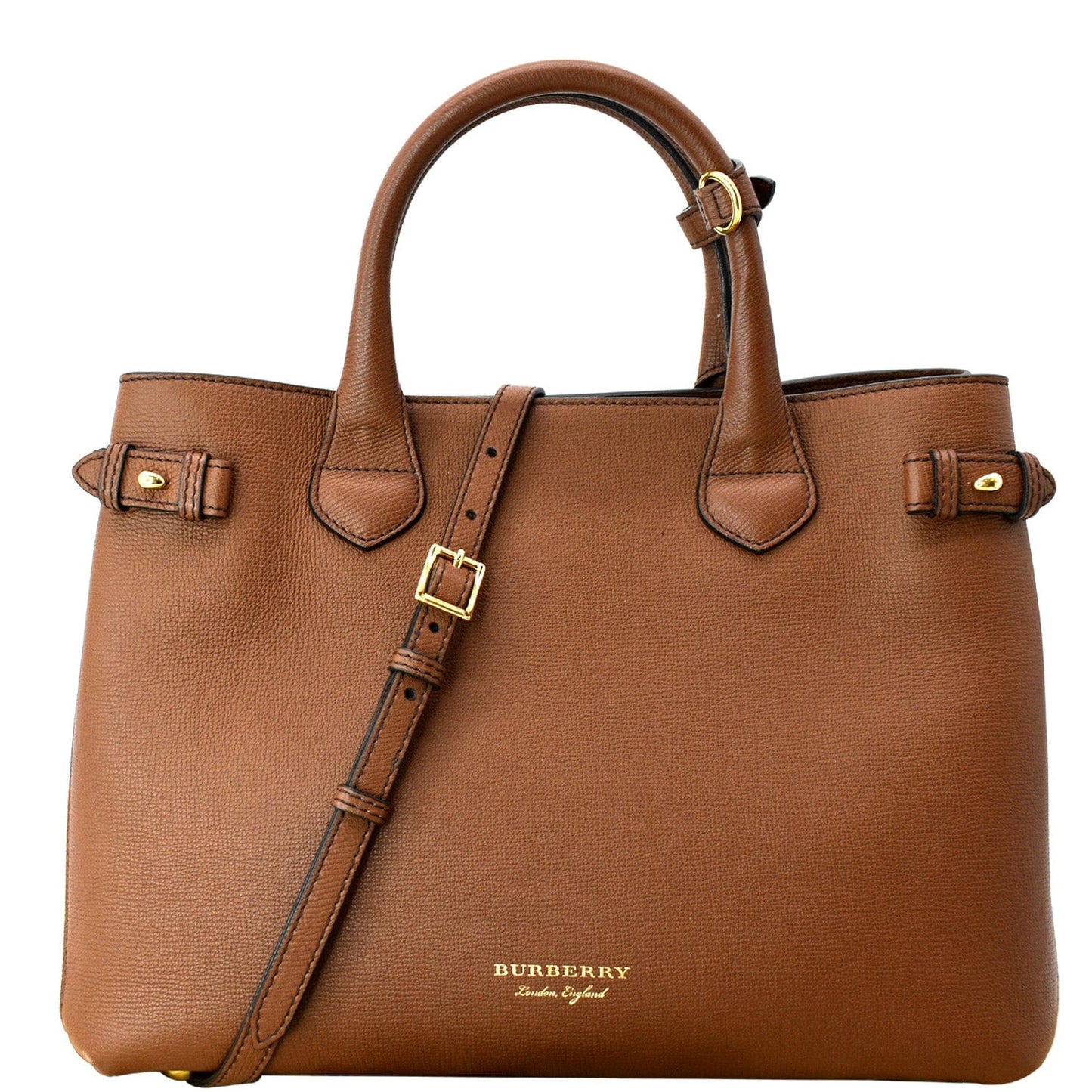 BURBERRY Banner Medium House Check Tote Bag Tan
