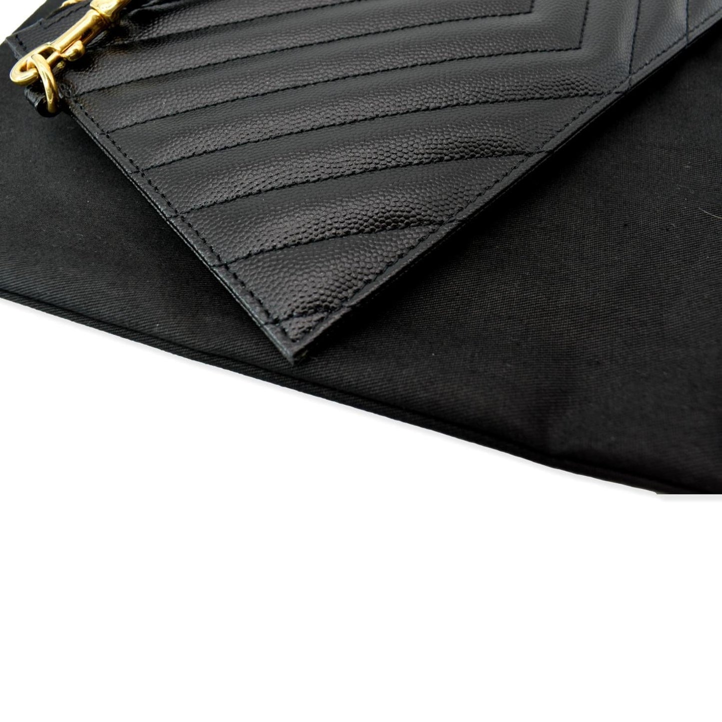 YVES SAINT LAURENT Matelasse Large Bill Monogram Pouch Black