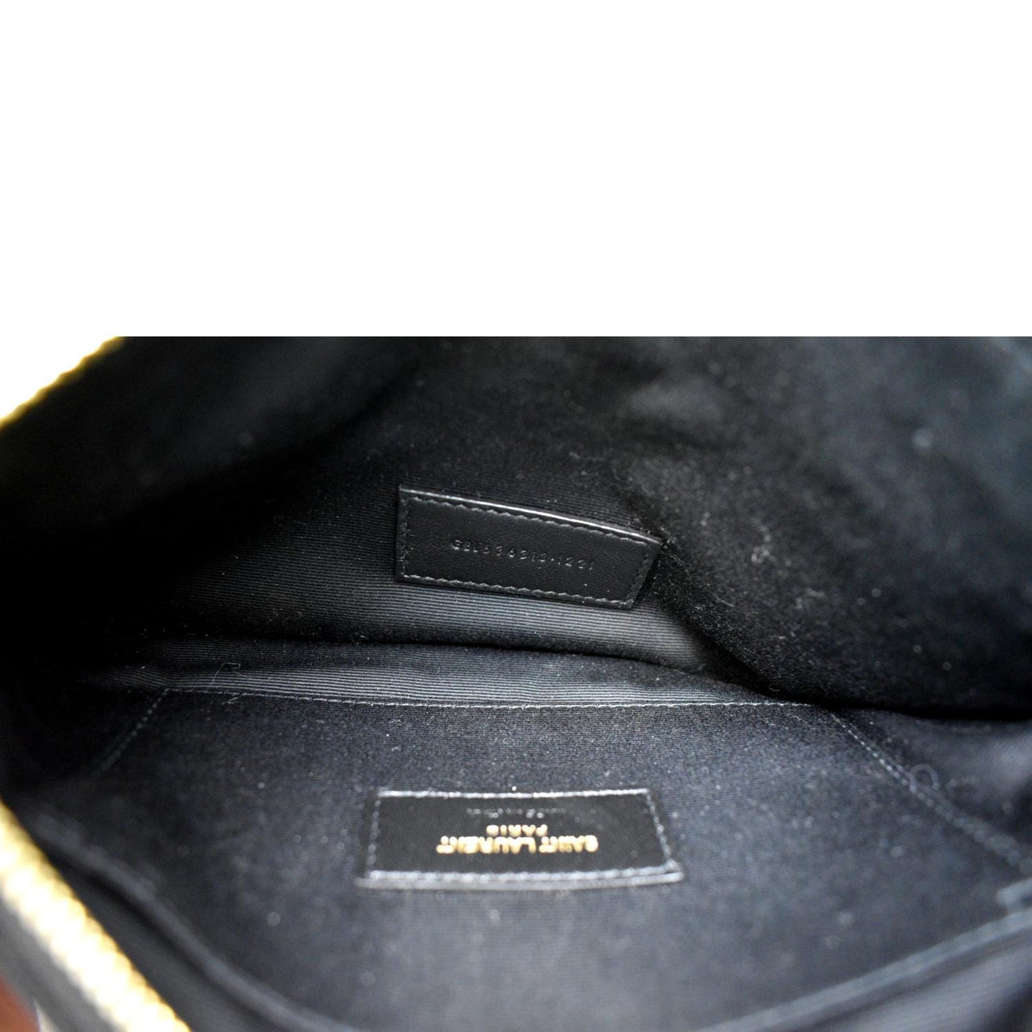 YVES SAINT LAURENT Matelasse Large Bill Monogram Pouch Black