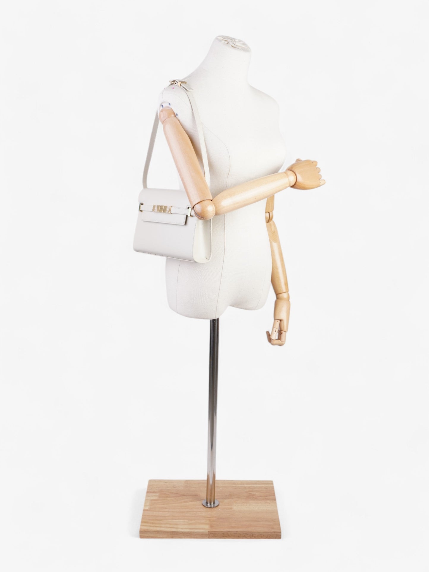 Saint Laurent Manhattan Blanc Vintage Calfskin Leather Small