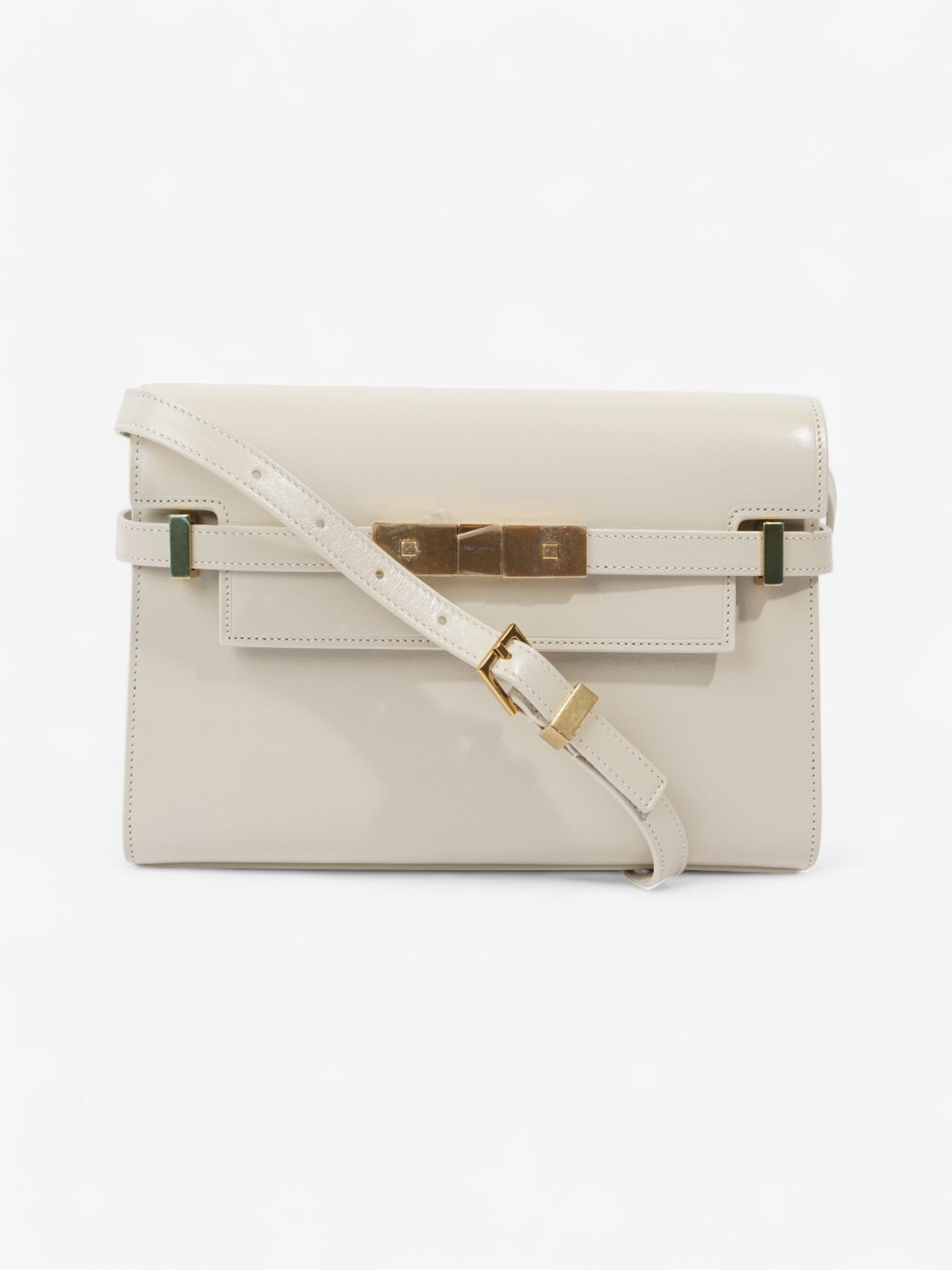 Saint Laurent Manhattan Blanc Vintage Calfskin Leather Small