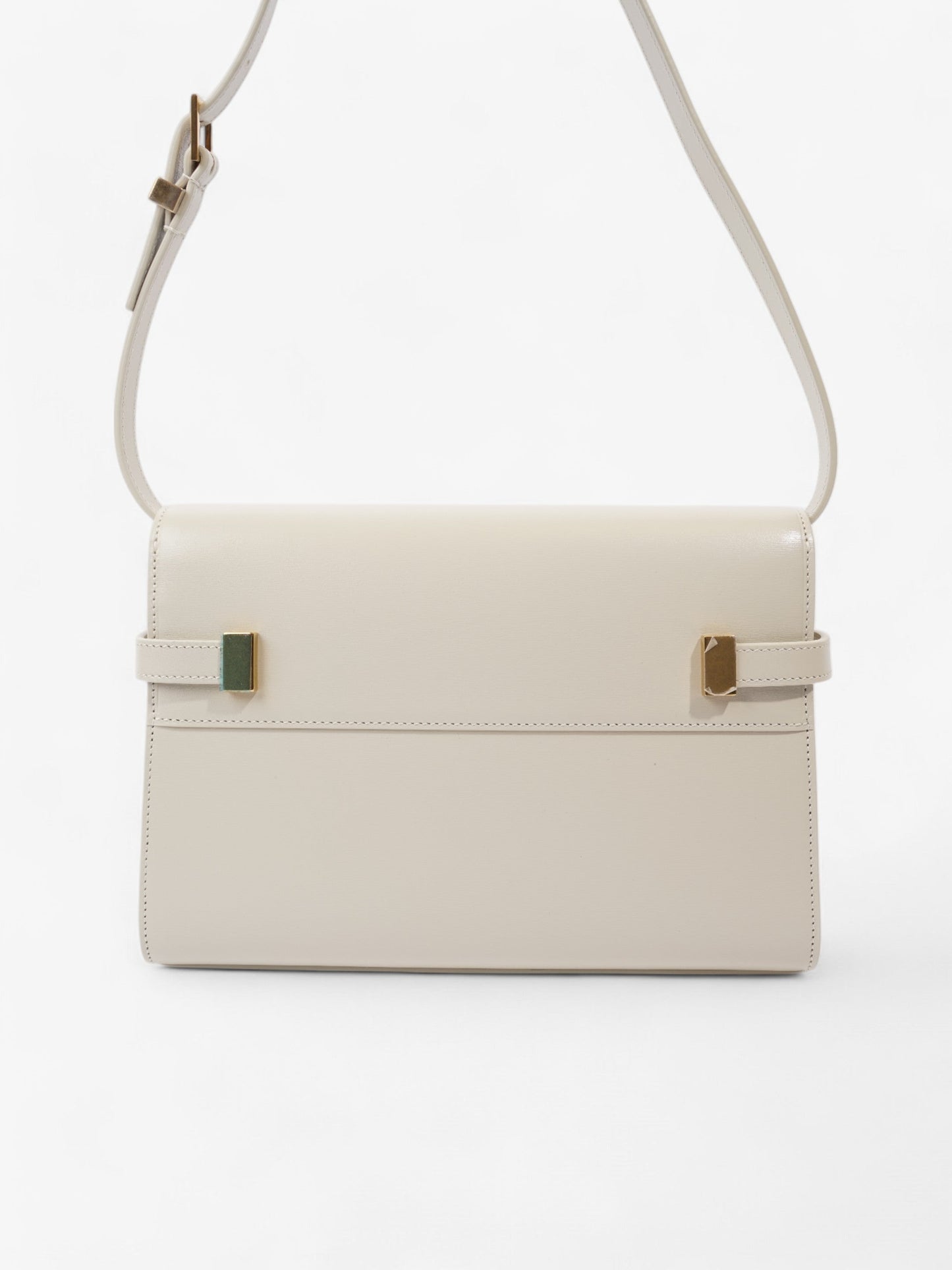 Saint Laurent Manhattan Blanc Vintage Calfskin Leather Small