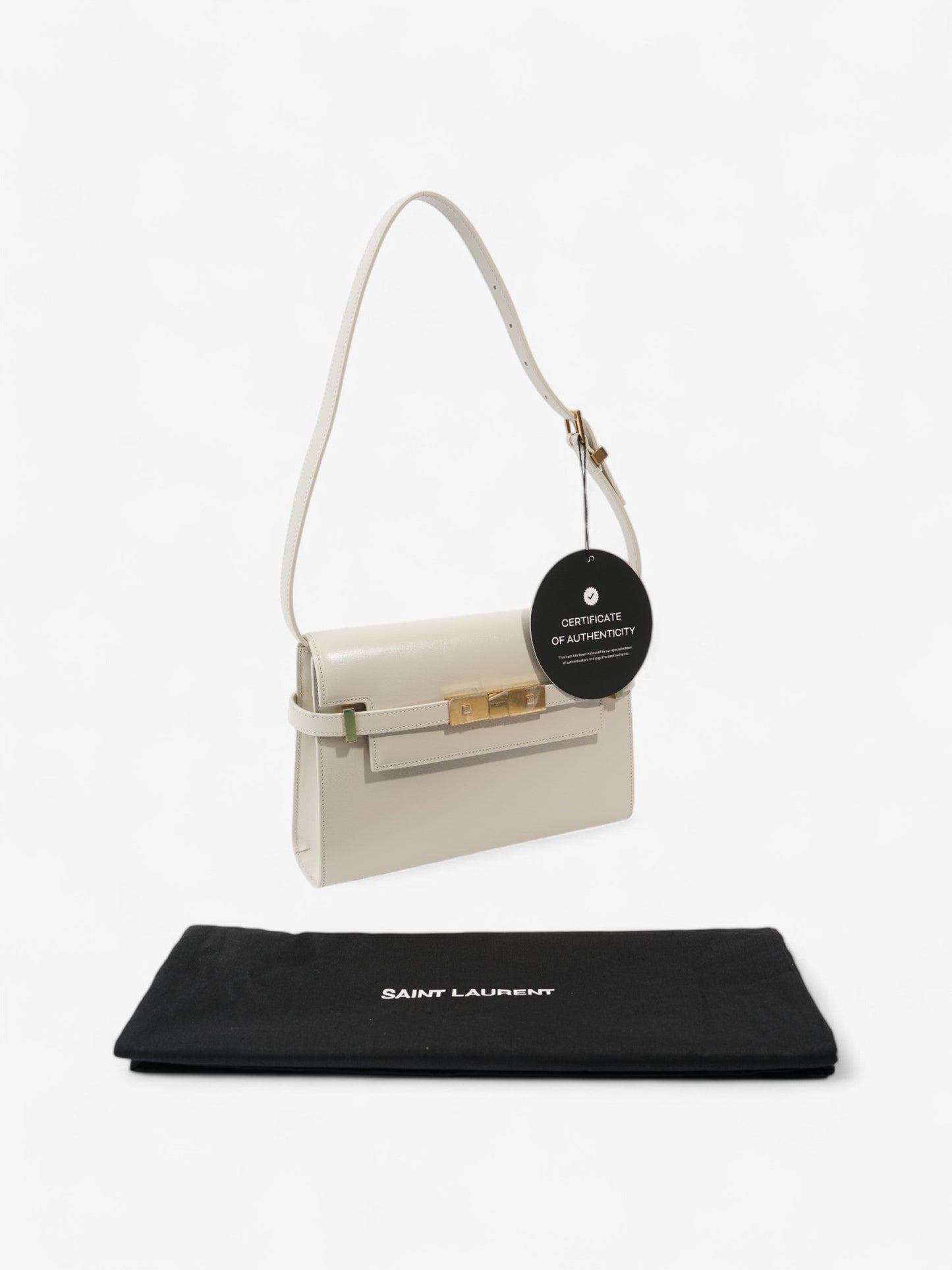 Saint Laurent Manhattan Blanc Vintage Calfskin Leather Small