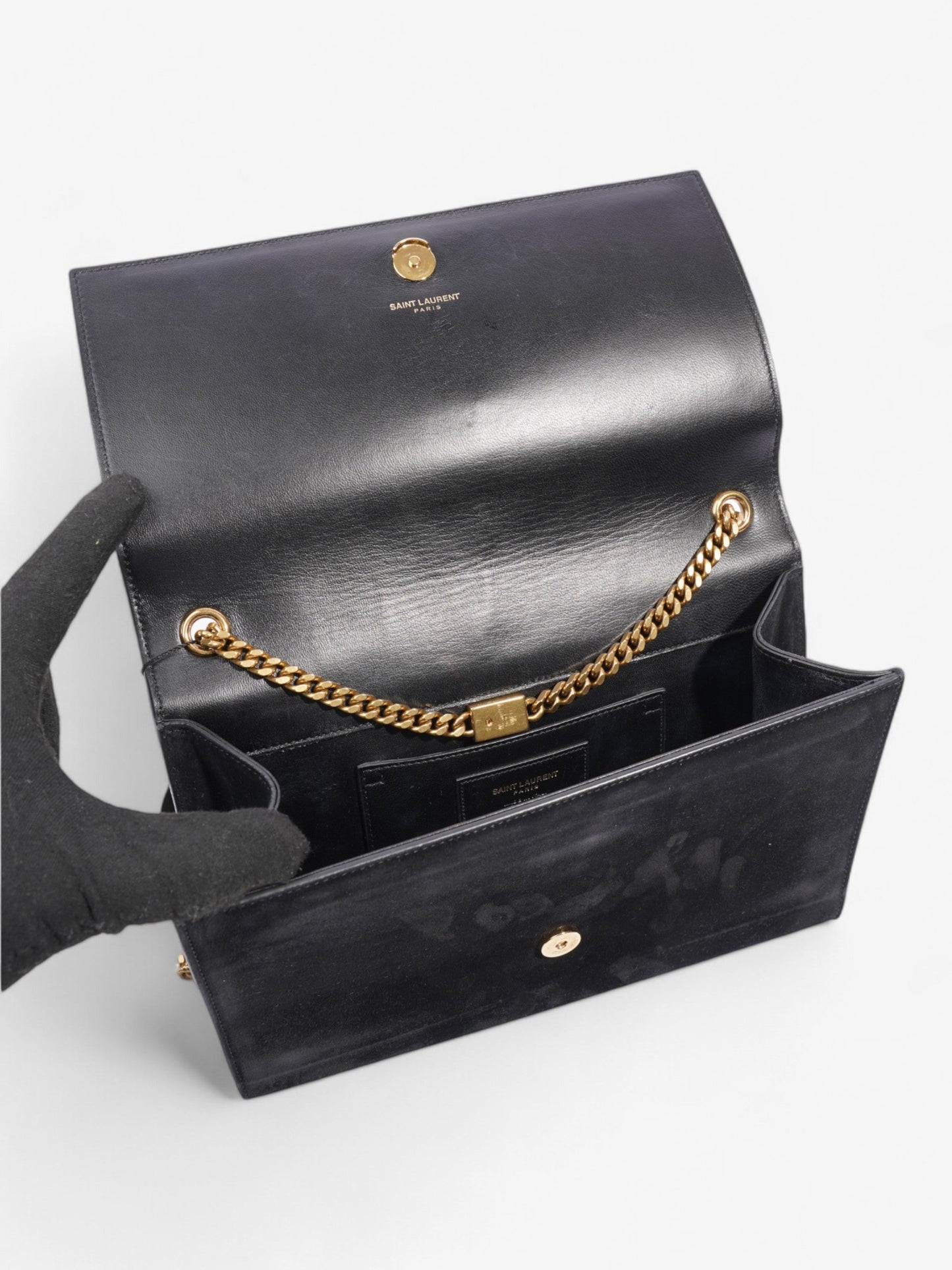 Saint Laurent Kate Black Suede Medium