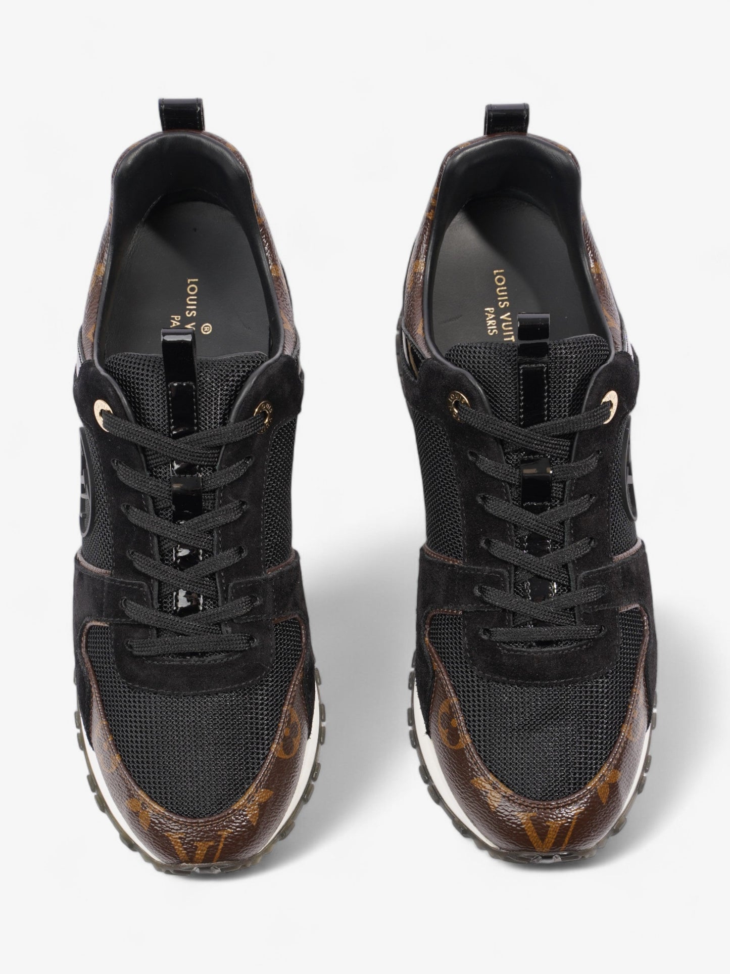 Louis Vuitton Run Away Sneakers Black / Brown Monogram Mesh EU 40 UK 7