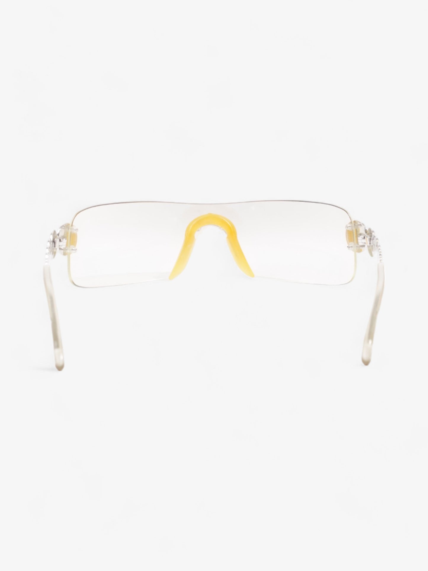 Christian Dior Clear Shield Sunglasses Silver Base Metal 120mm