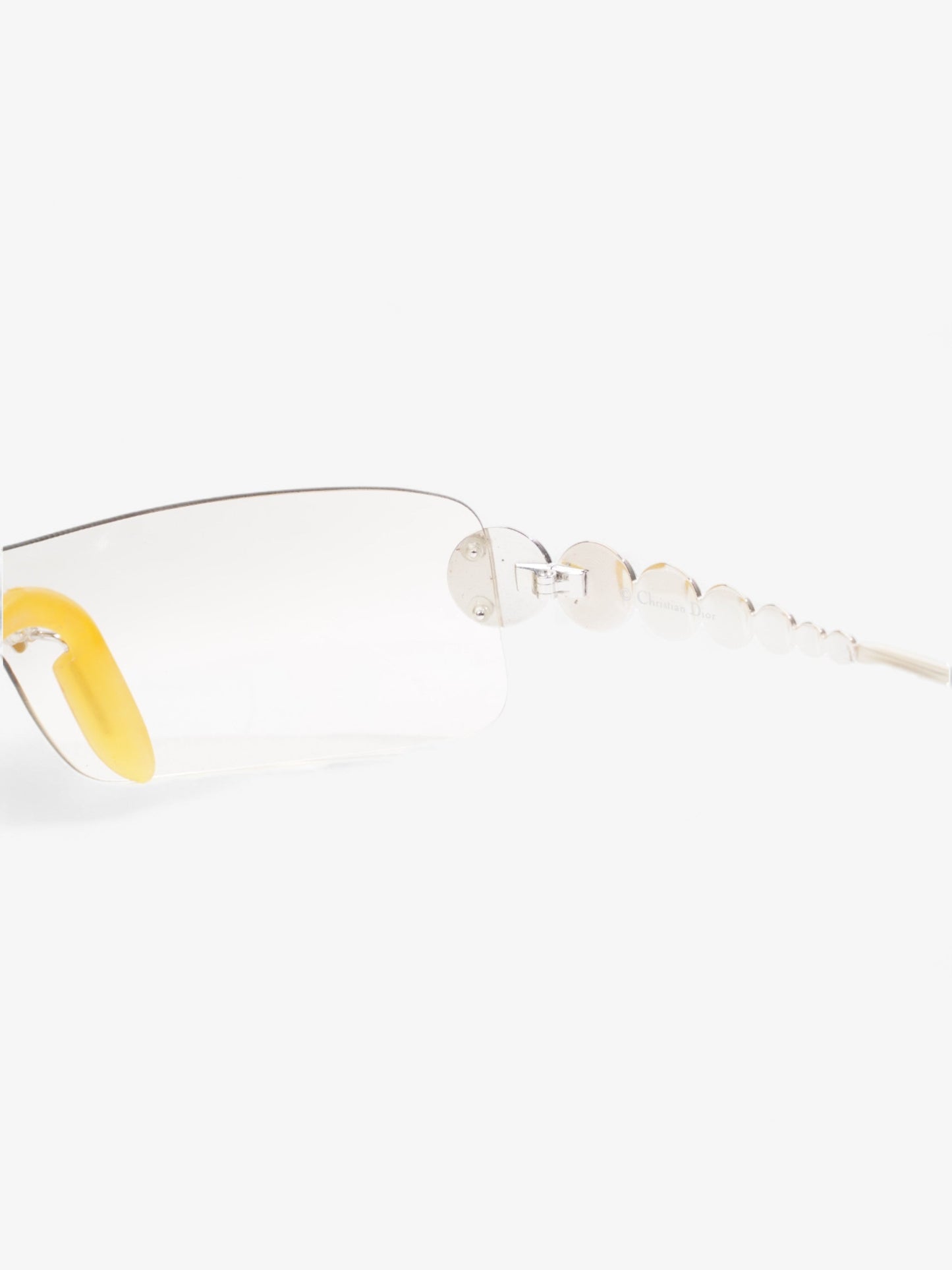 Christian Dior Clear Shield Sunglasses Silver Base Metal 120mm