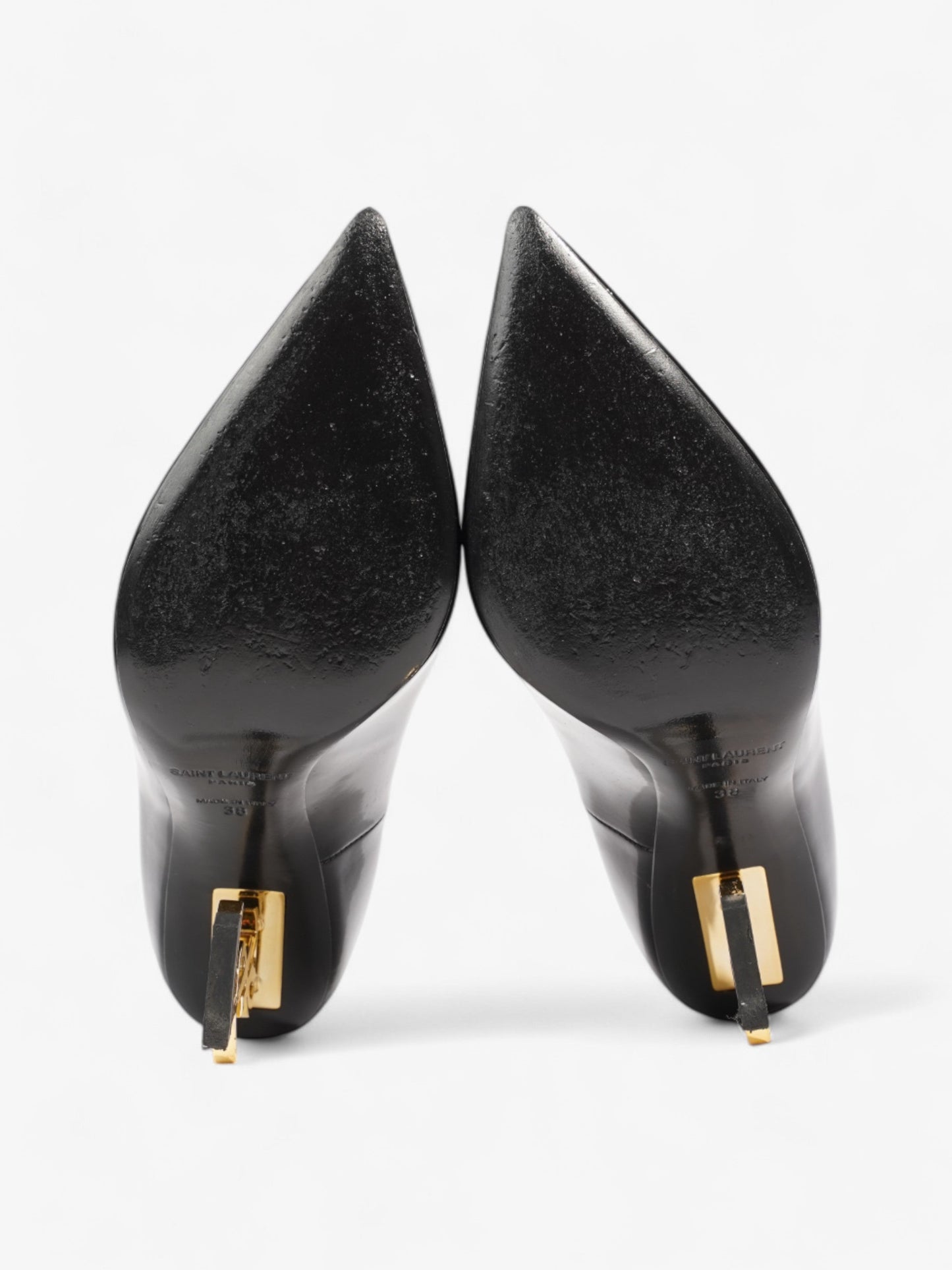 Saint Laurent Opyum 110mm Black / Gold Patent Leather EU 38 UK 5