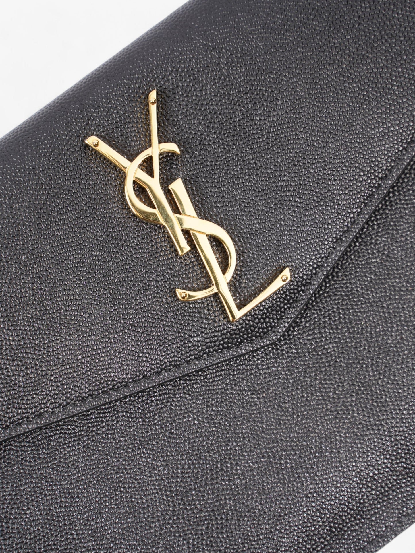 Saint Laurent Uptown Clutch Black Grained Leather