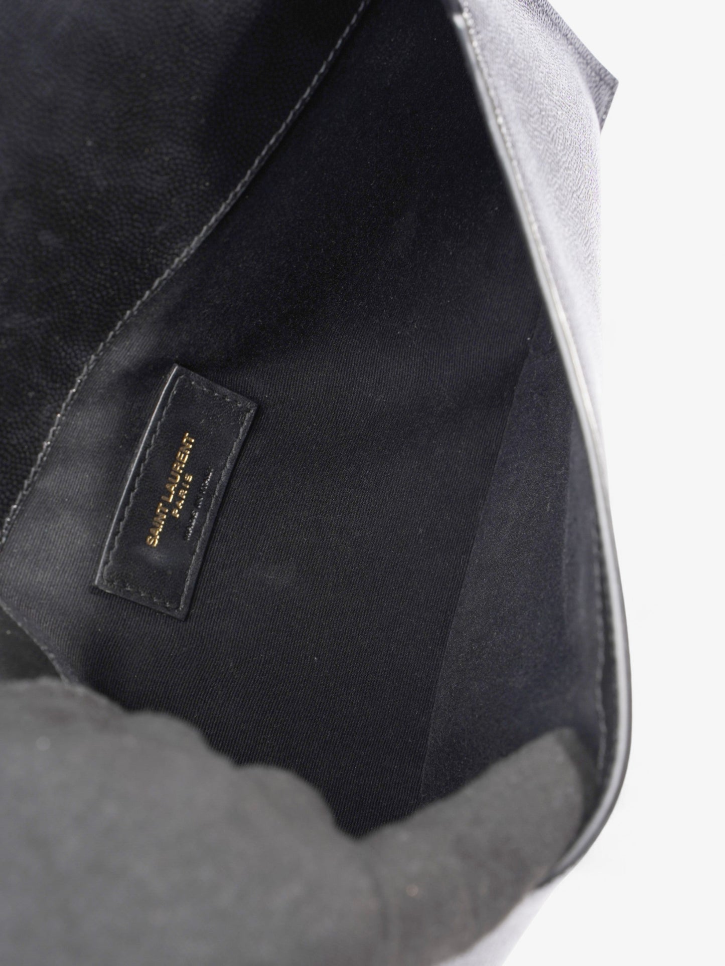 Saint Laurent Uptown Clutch Black Grained Leather