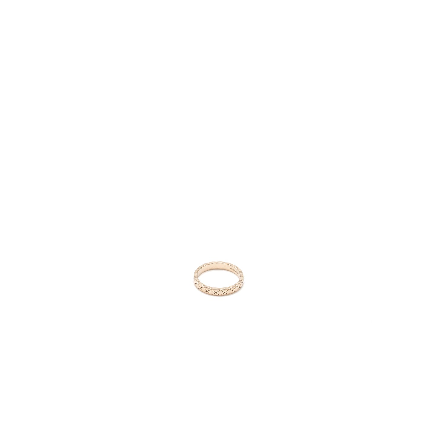 Chanel Size 53 Mini Version Coco Crush Ring Quilted Motif 18K Beige Gold