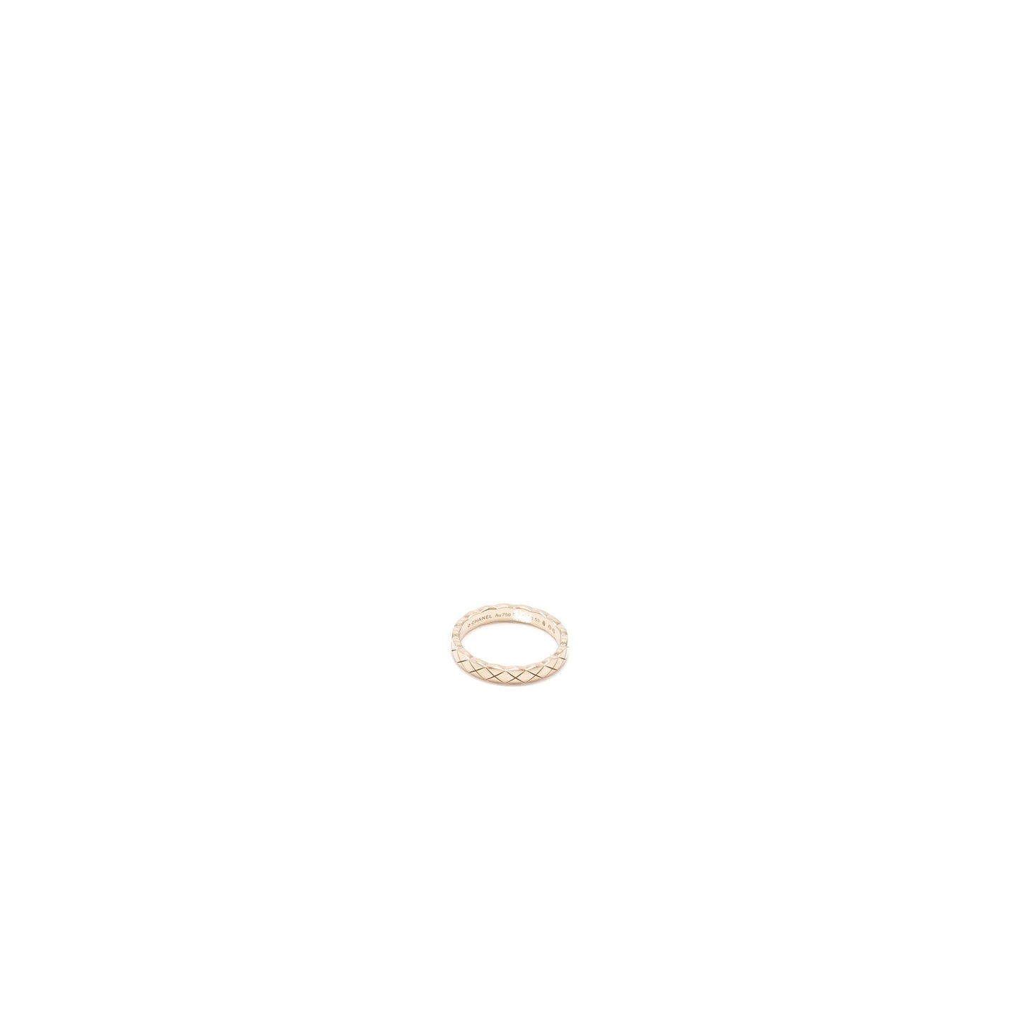 Chanel Size 53 Mini Version Coco Crush Ring Quilted Motif 18K Beige Gold
