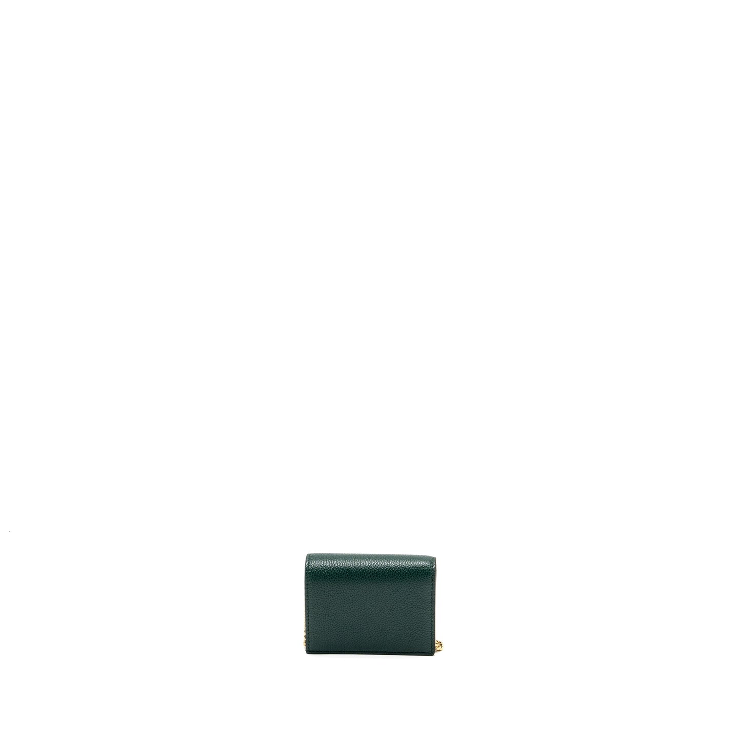 Gucci zumi mini wallet with chain calfskin dark green