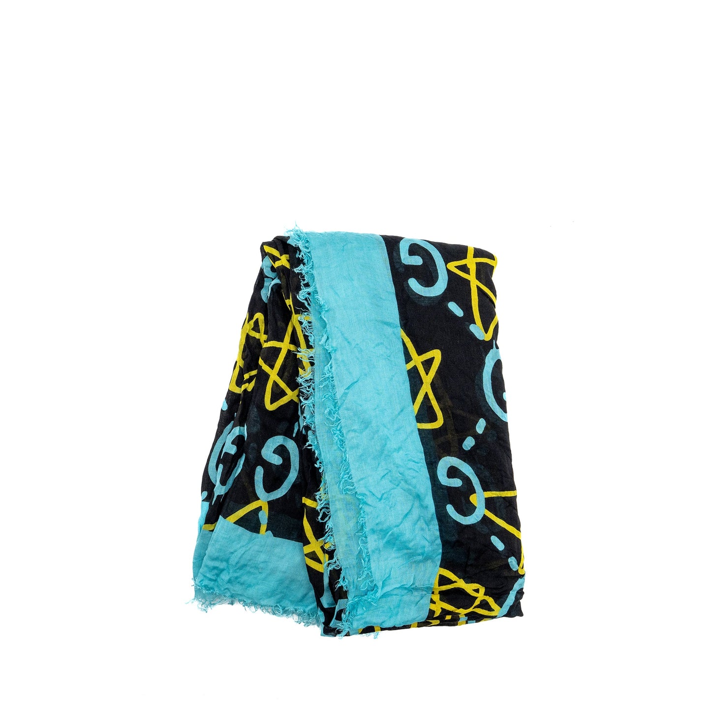 Gucci 140x140 cm Ghost With GG print Star Modal/Silk Scarf Black /Blue Multicolour
