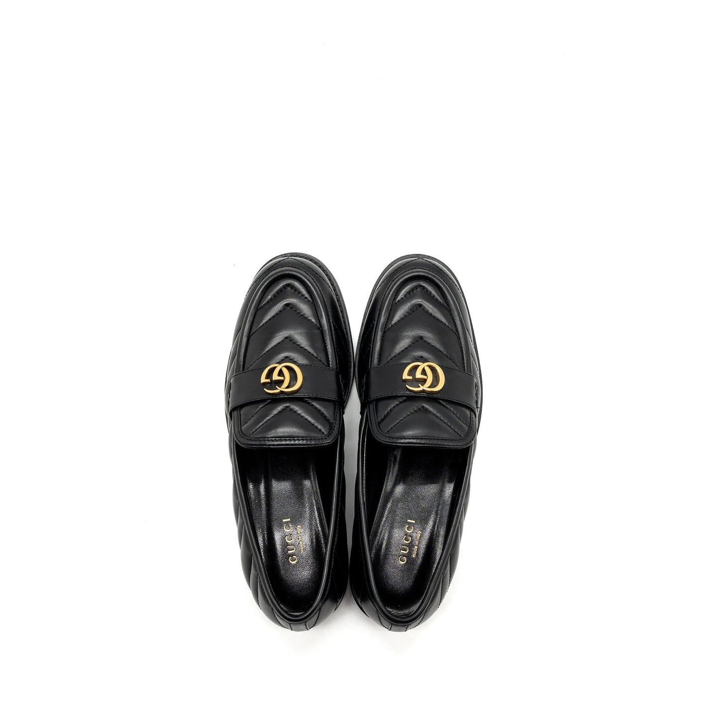 Gucci size 37.5 GG loafers black